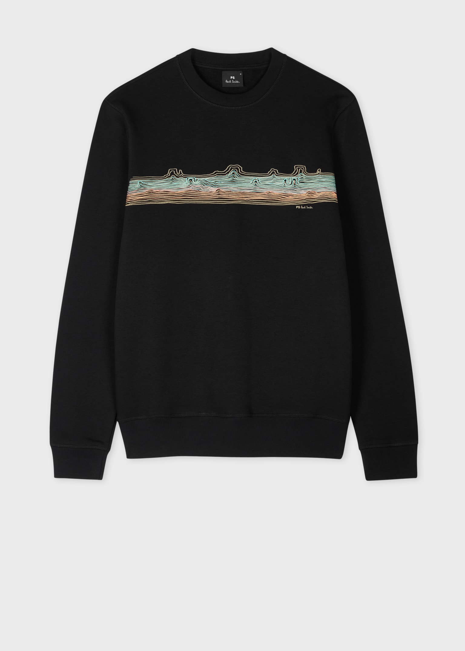 Men's Black 'Desert Stripe' Cotton-Blend Sweatshirt