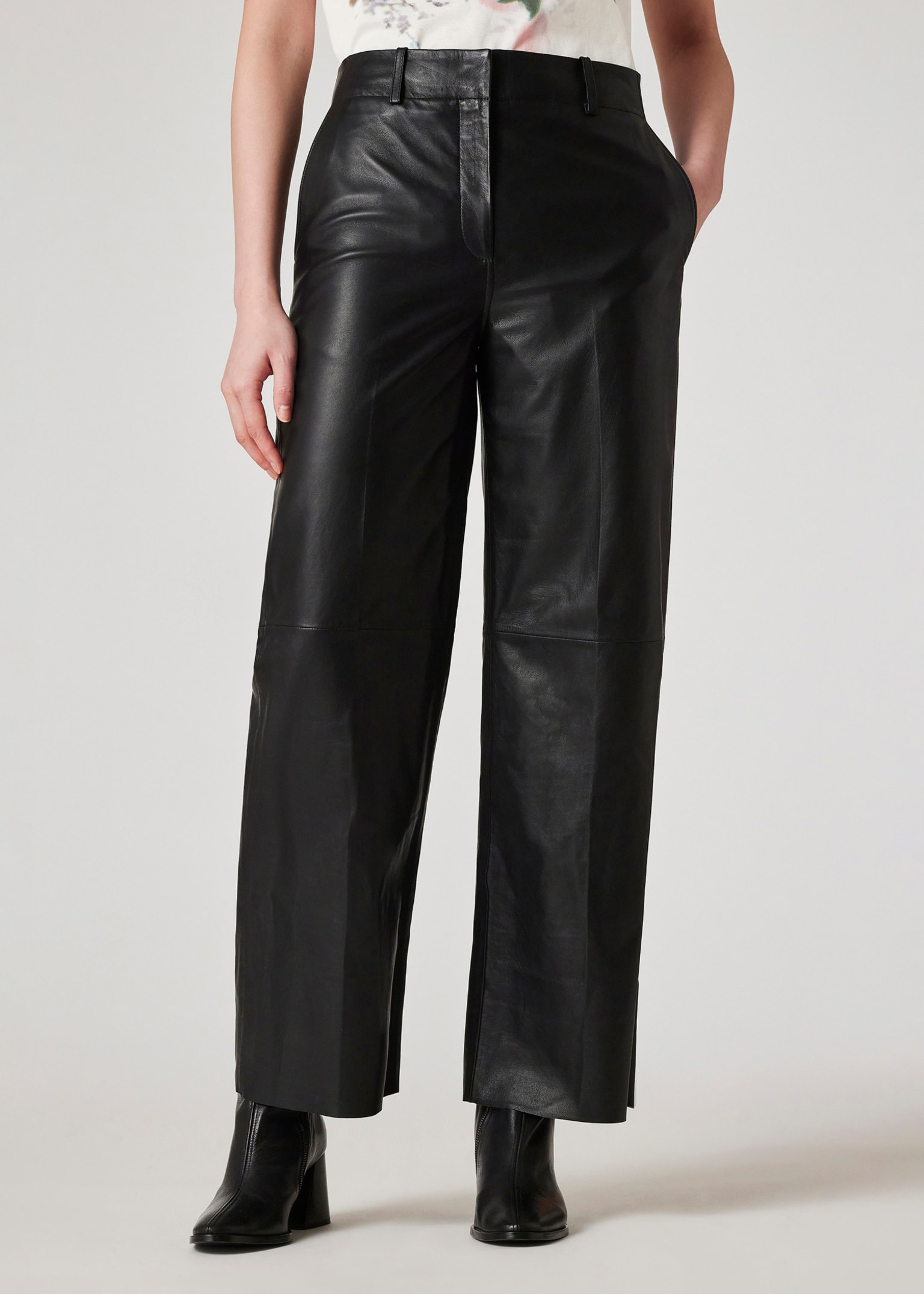 Women's Black Leather Trousers