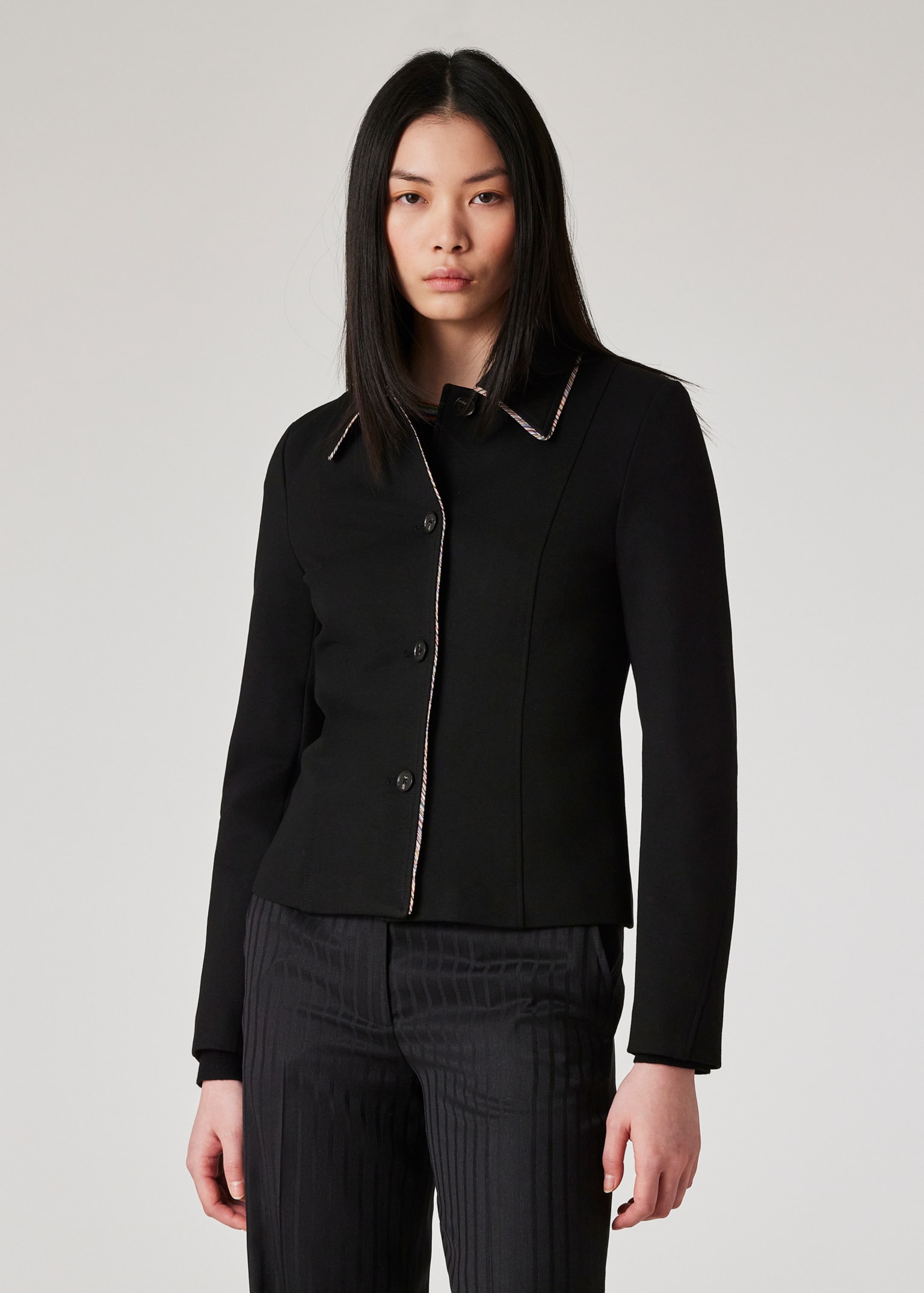 Women's Black Milano 'Signature Stripe' Jacket