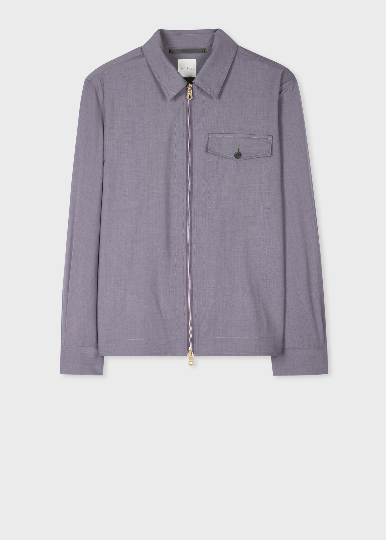 Men's Lavender Overdyed Melange Wool Zip Jacket