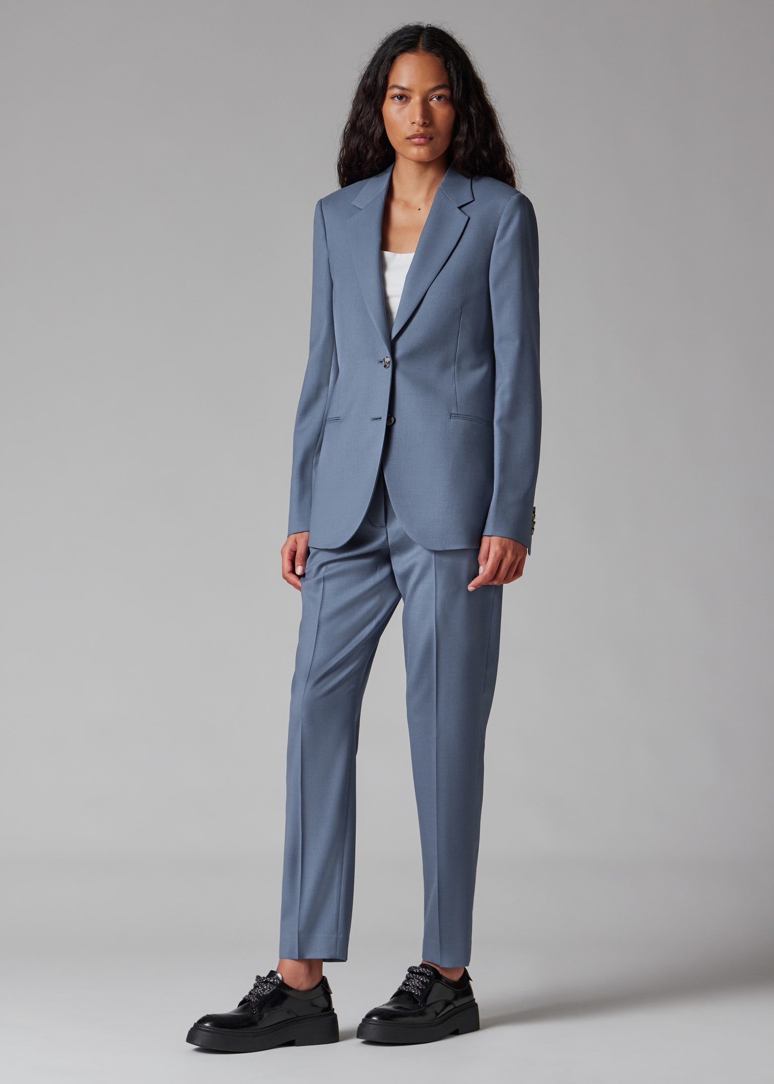 ジャケット PAUL SMITH Women Jackets W1R 314T M01427 41A Blue Women's A Suit To Travel In - Petrol Blue Wool Two-Button Blazer