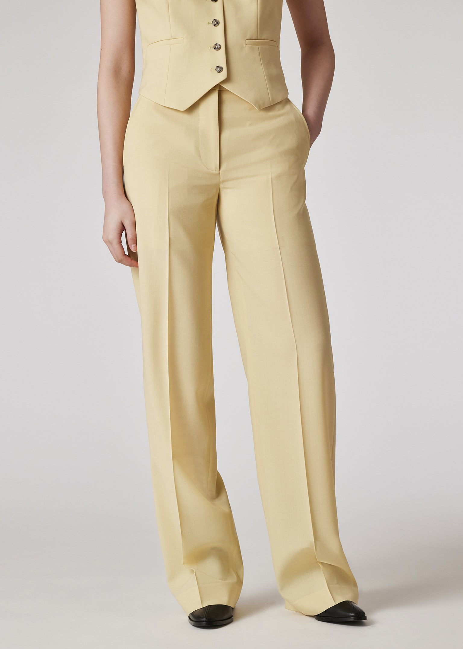 Women's Buttercup Yellow Wool Trousers