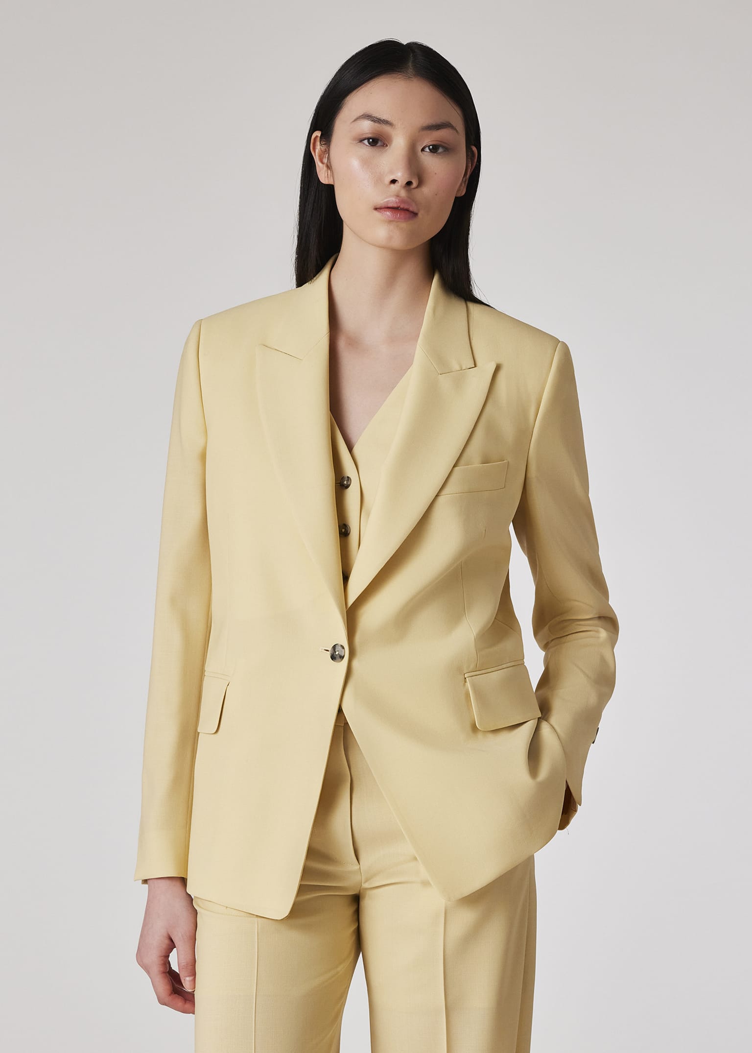 アウターその他 PAUL SMITH Woman Blazer Acid Green W1R111PN00001 32 Women's Buttercup Yellow Wool Blazer