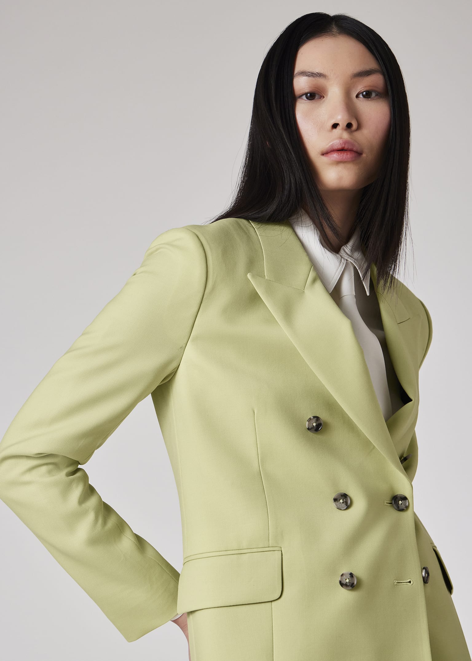 Women's A Suit To Travel In - Pistachio Wool Double Breasted