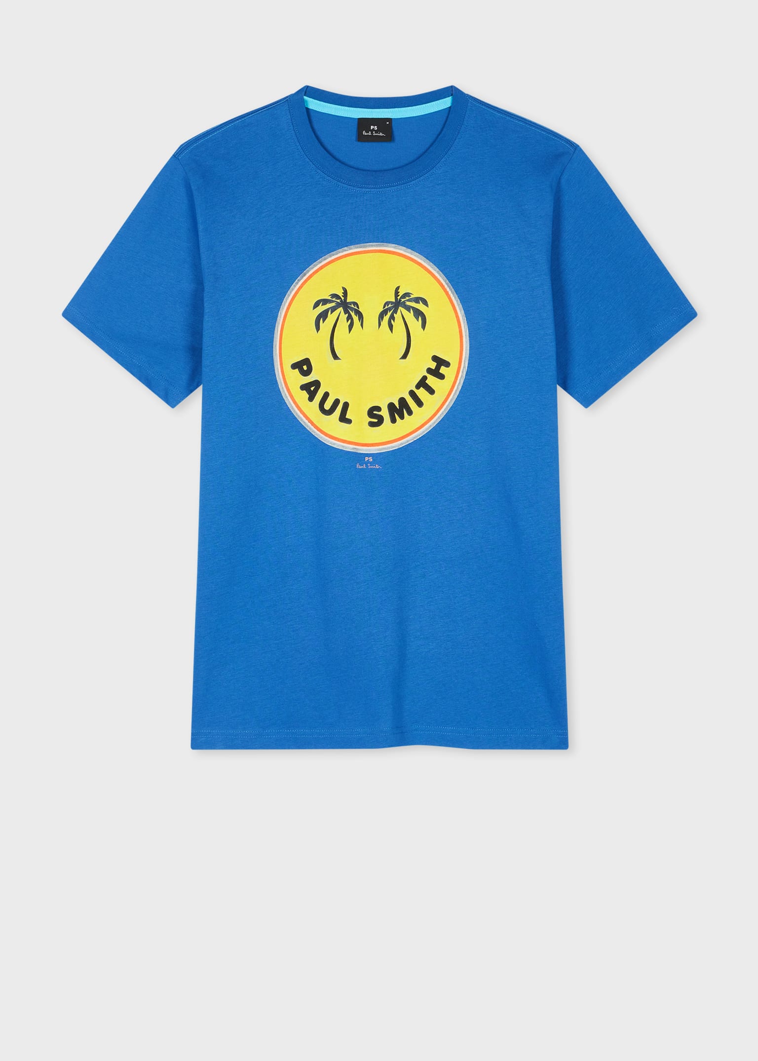 Tシャツ・カットソー PAUL SMITH Men T Shirts M2R150LZ P2158049 Blue Men's Blue And Orange Textured Stripe Knitted T-Shirt