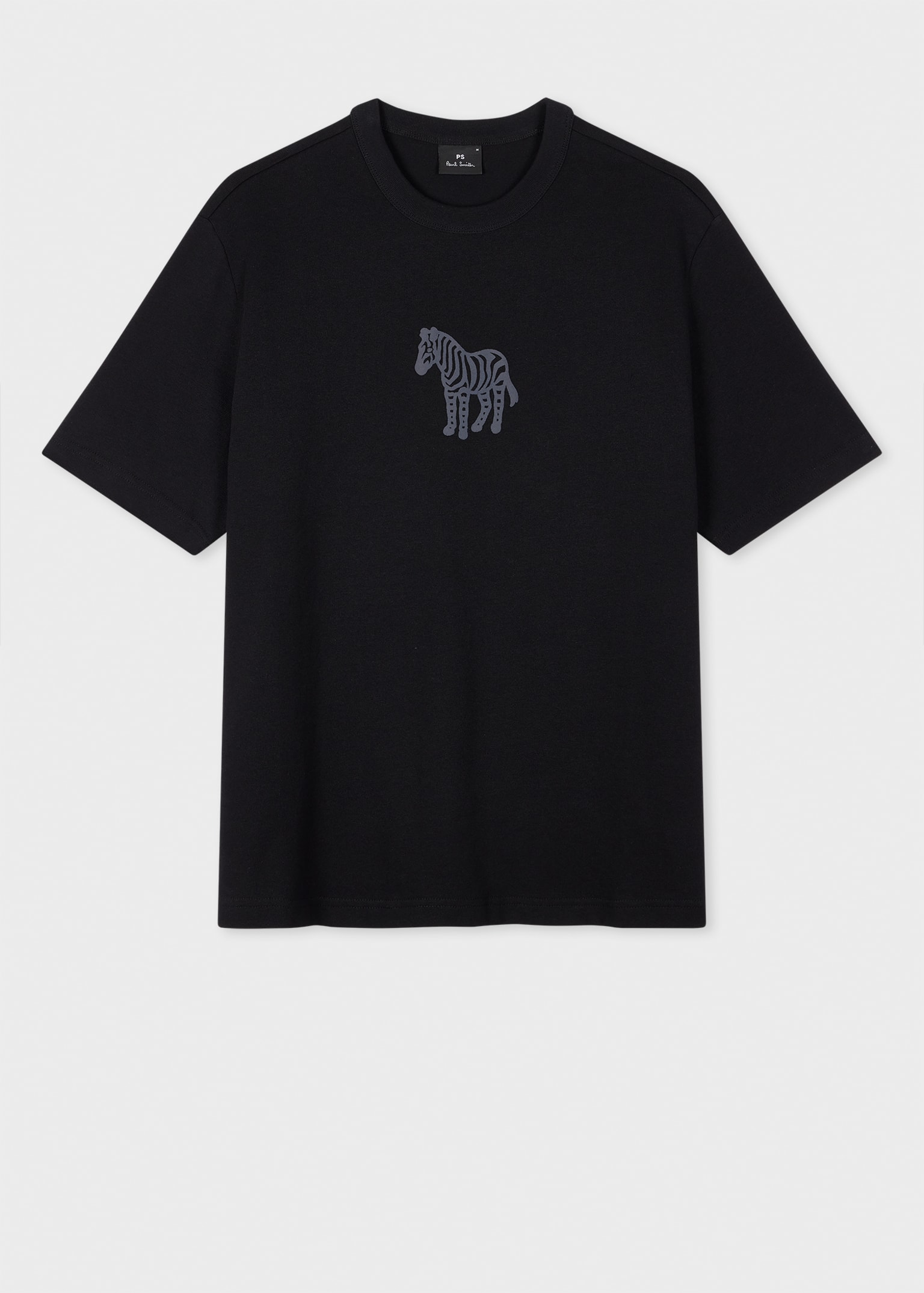 Men's Black Zebra Logo Print T-Shirt
