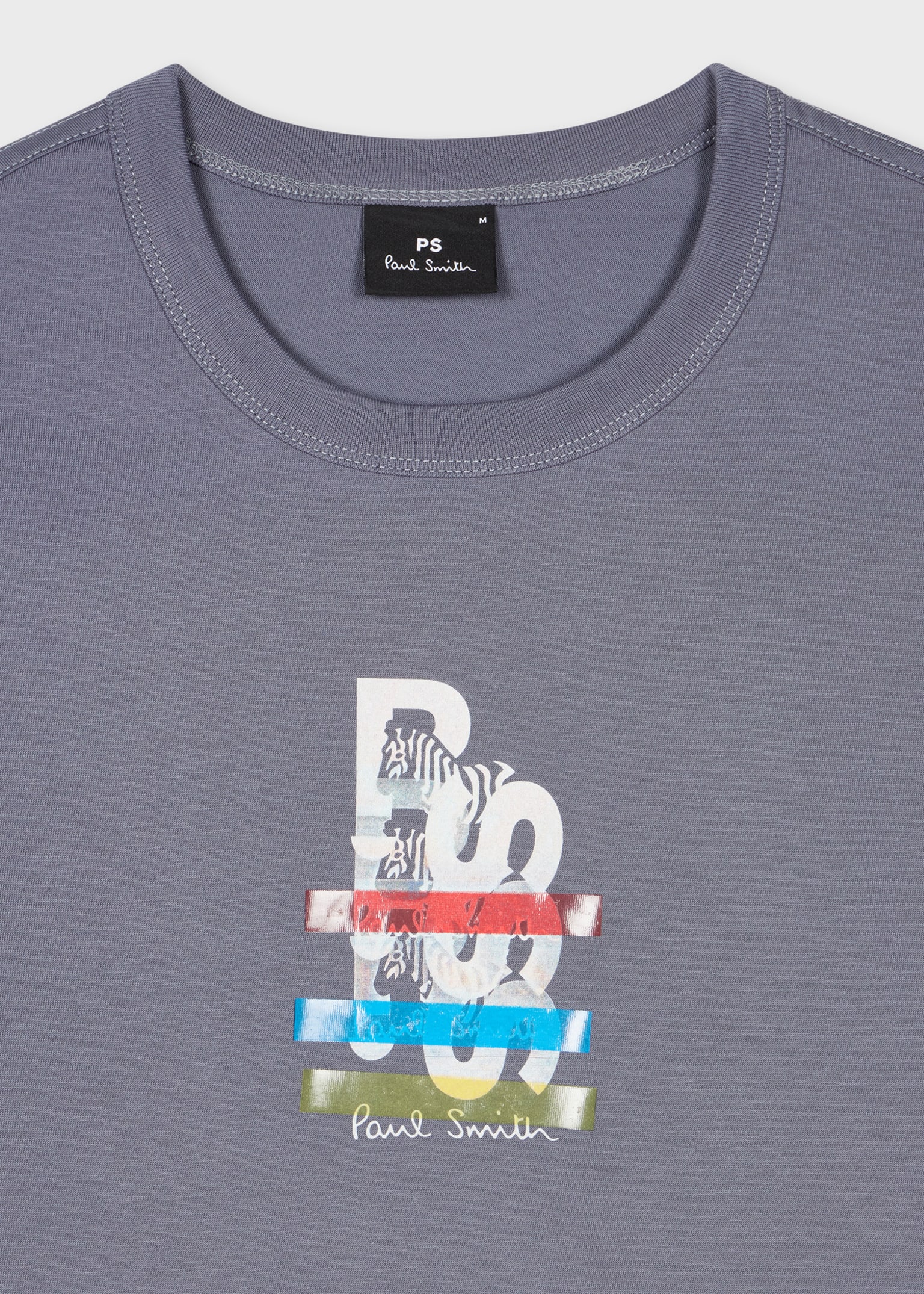 Tシャツ・カットソー Paul Smith SS25 STRIPED T-SHIRT (M2R 220X P22272 62) Men's Grey 'Stripe Zebra' Print T-Shirt
