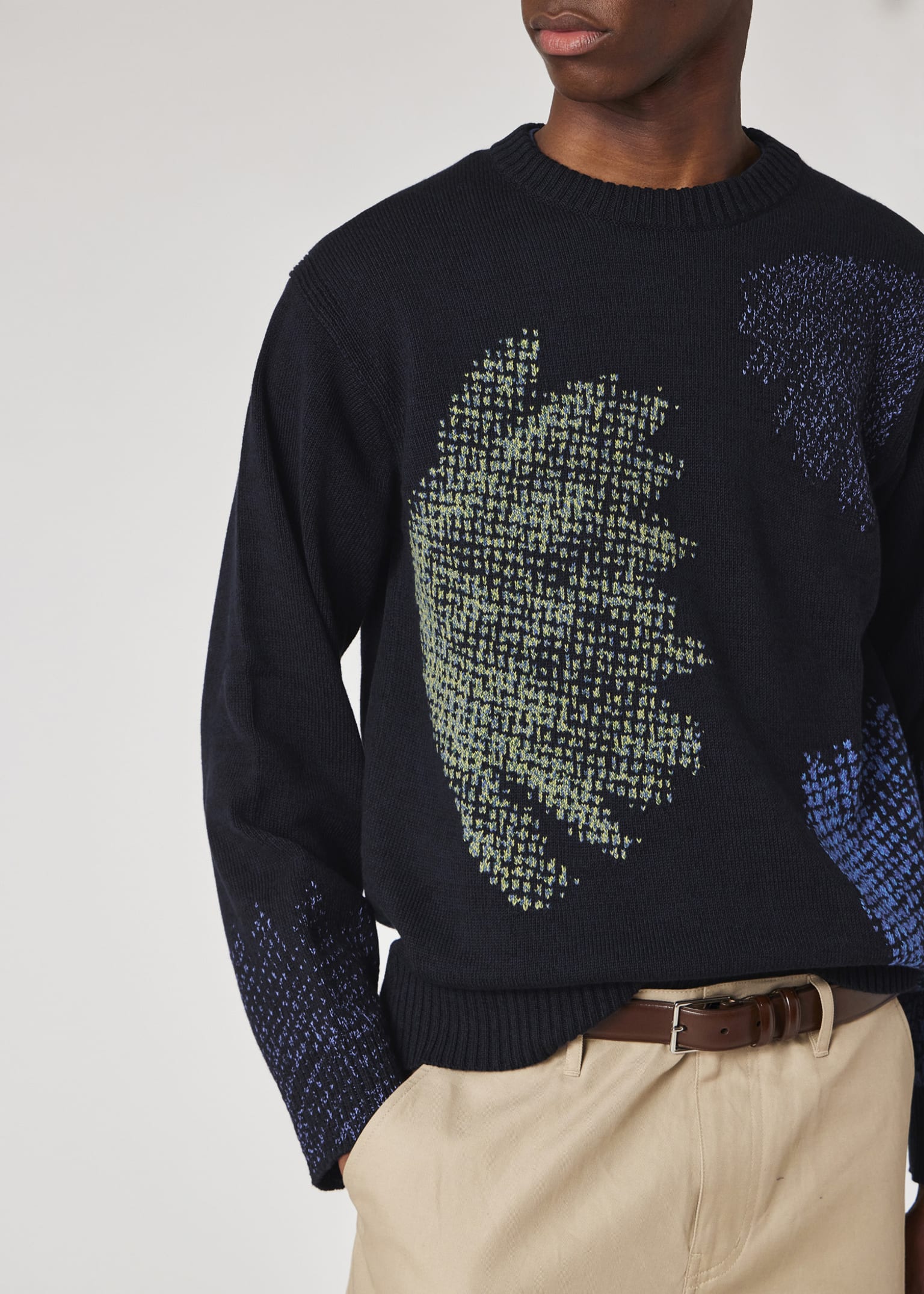 Tシャツ・カットソー SATUR Classic Crew Neck Half Knit Navy SA252MKT03NV Classic Crewneck - Navy | October's Very Own