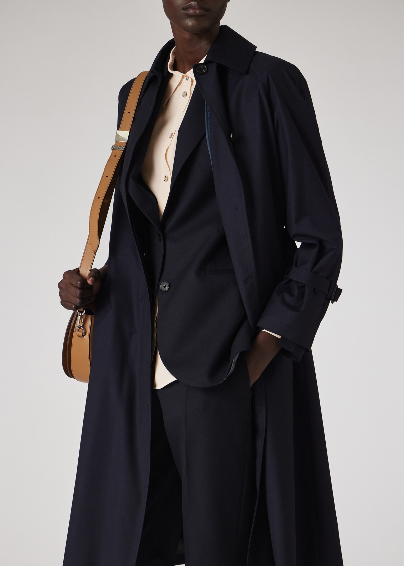 ジャケット・アウター Paul smith alpaca wool long coat navy ex PS Paul Smith Wool Coat Navy at CareOfCarl.com