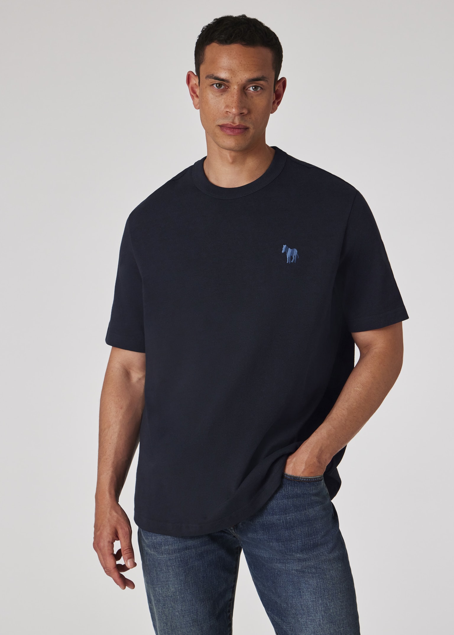Men's Dark Navy 'Broad Stripe Zebra' T-Shirt