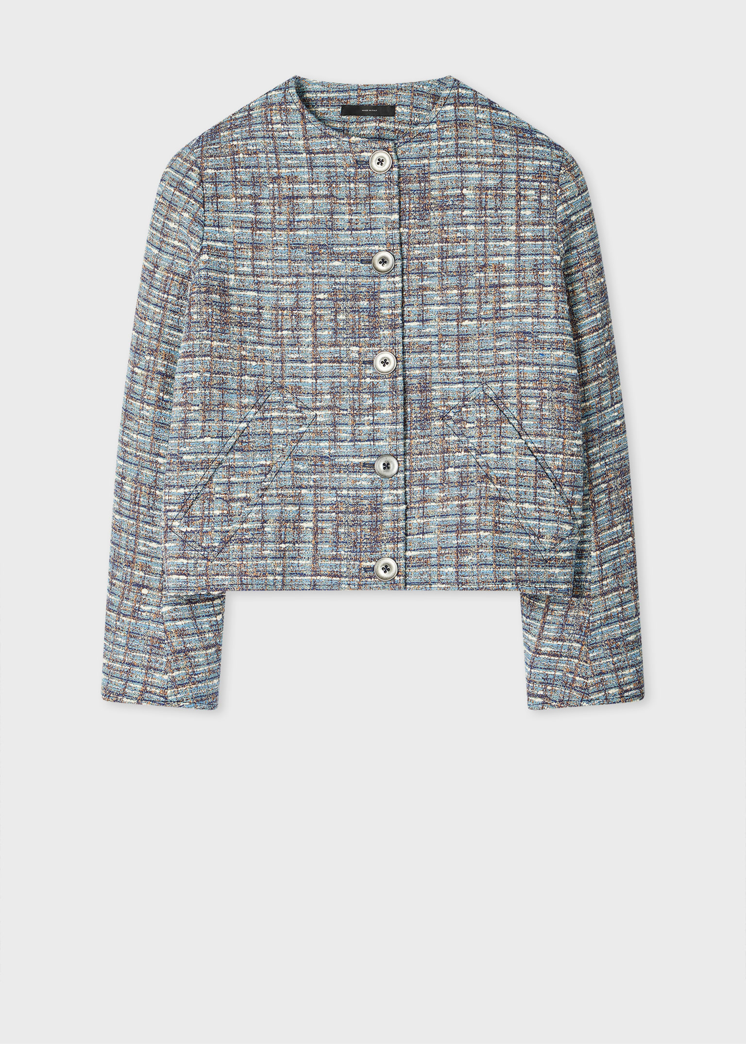 Women's Blue Textured Weave Jacket