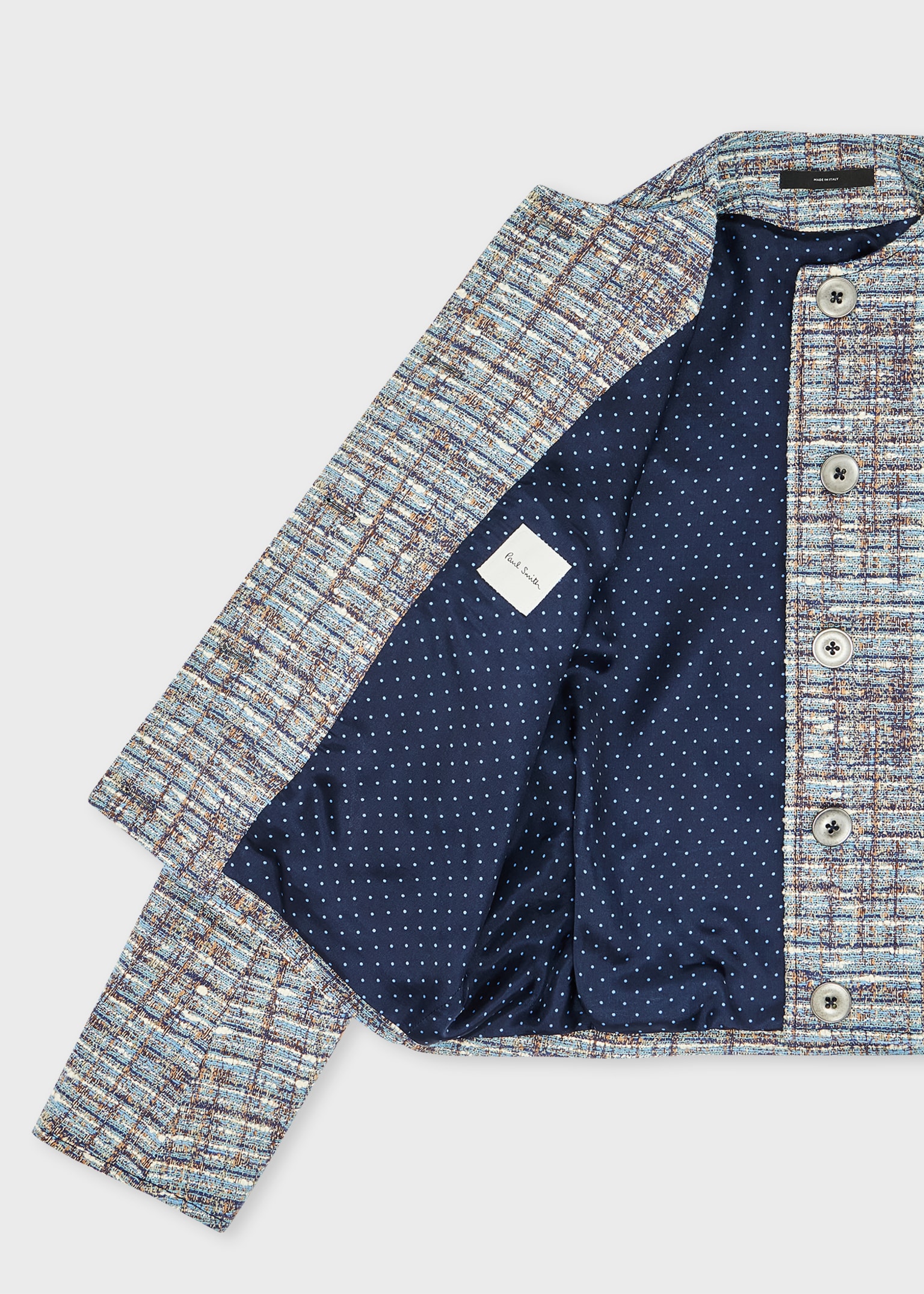 Women's Blue Textured Weave Jacket
