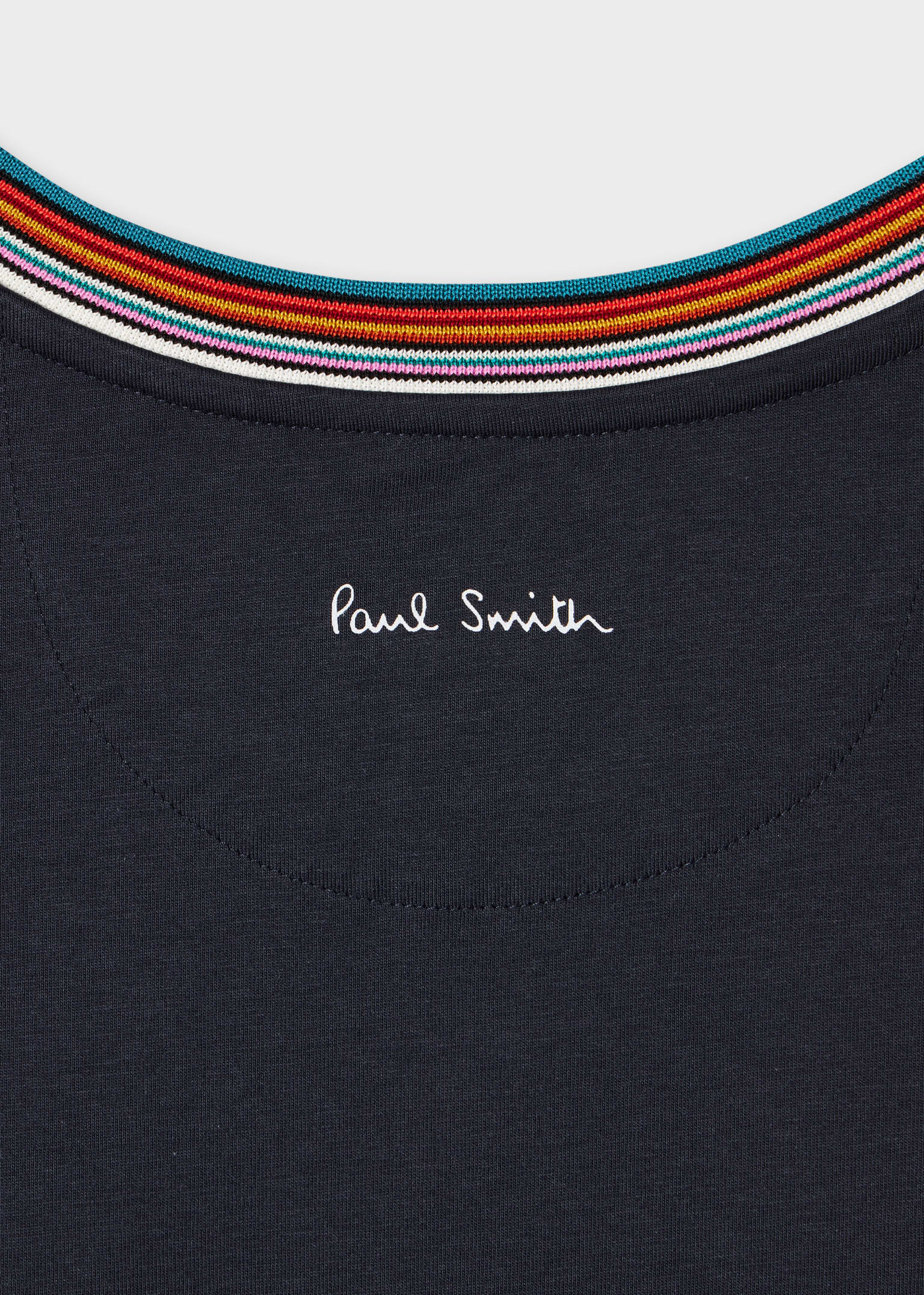 VIP【関税送料無料】希少 Paul Smith Stripe T-shirt Women's Navy Blue 'Signature Stripe' Crew Neck T-Shirt Paul