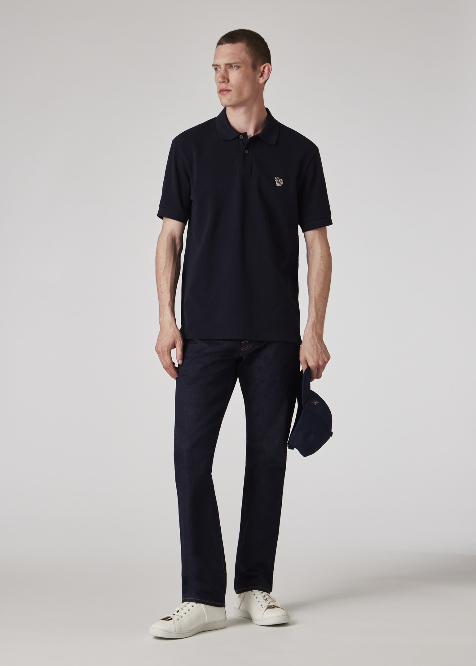Tシャツ・カットソー Paul Smith SS25 COTTON PIQUE POLO (M1R 958PP L00089 49) Men's Dark Navy Cotton-Piqué Zebra Logo Polo Shirt