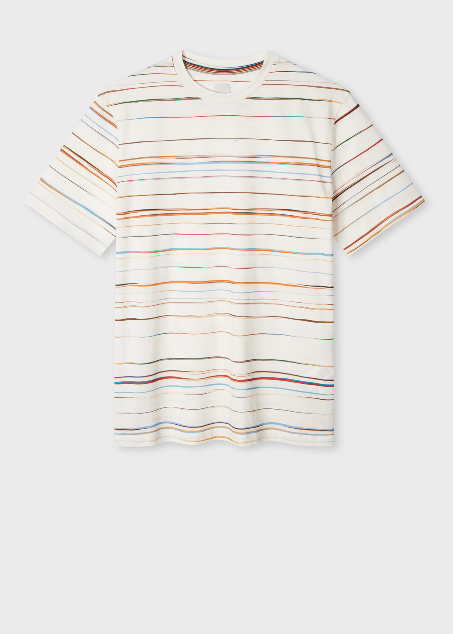 Men's White 'Signature Pinstripe' T-Shirt