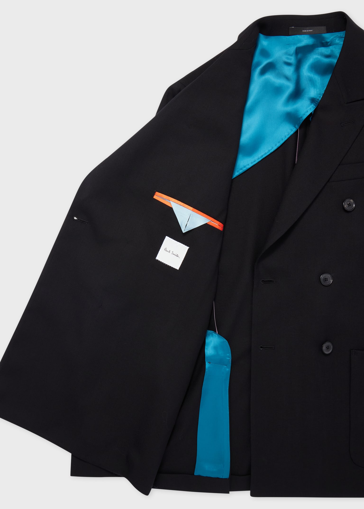 【Paul Smith】20AW double Tailored JKT Men's Tailored-Fit Navy 'Suit To Travel In' Double-Breasted Blazer