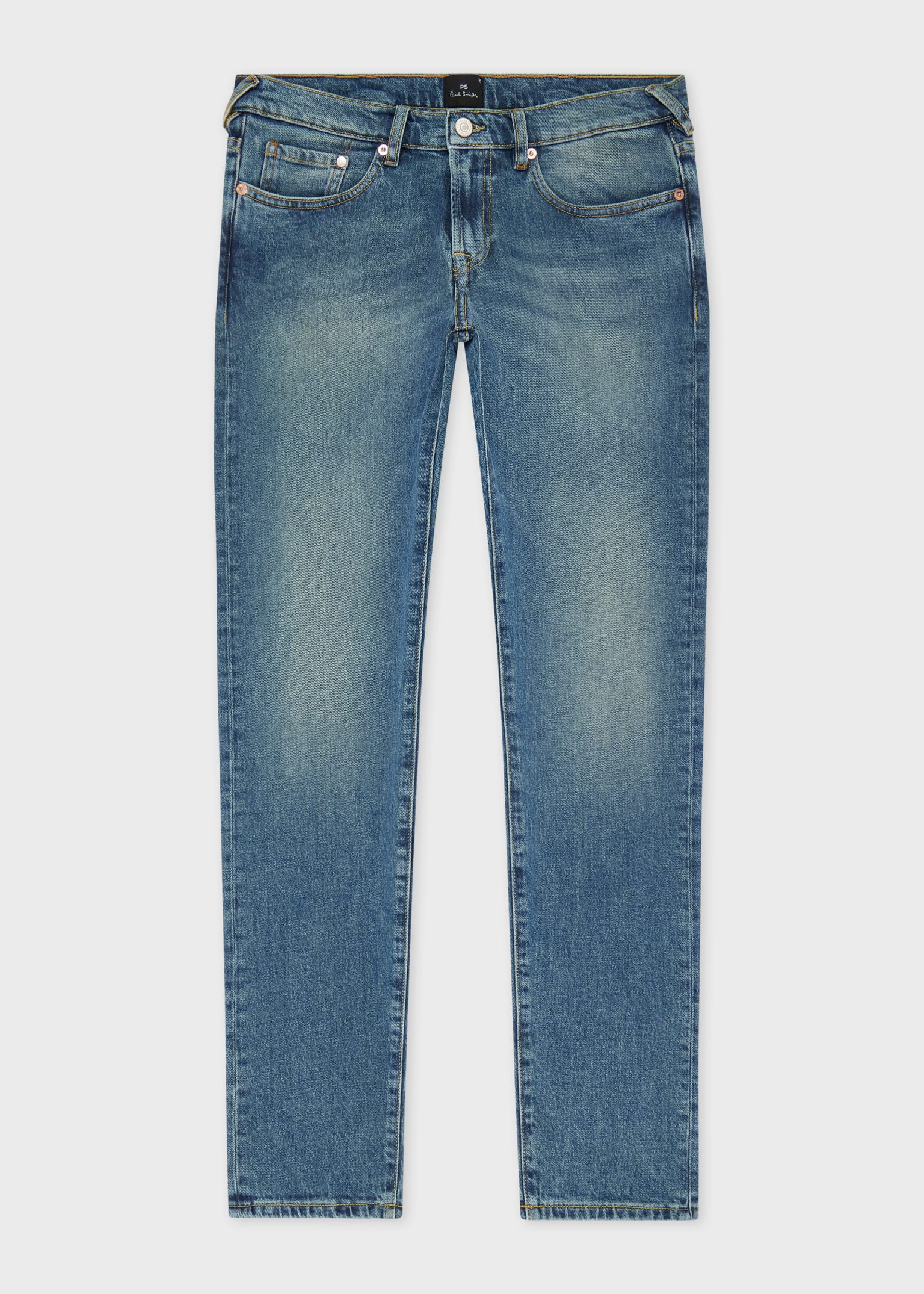 【PS25FW186】PAUL SMITH ジーンズ M2A 301ZW T21601 Men's Tapered-Fit Indigo-Rinse 'Crosshatch Stretch' Jeans
