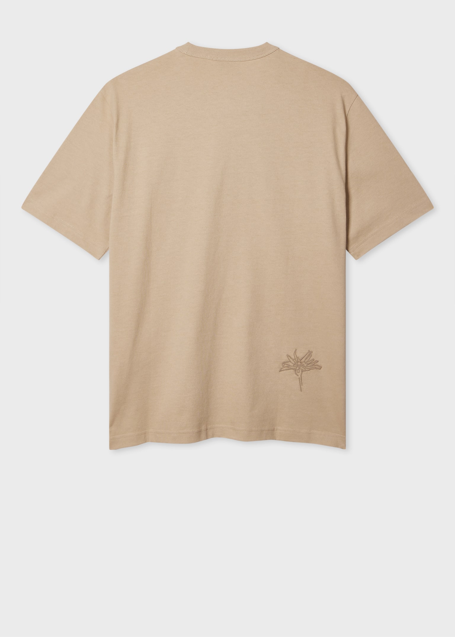 Men's Oatmeal Casual-Fit Organic Cotton T-Shirt