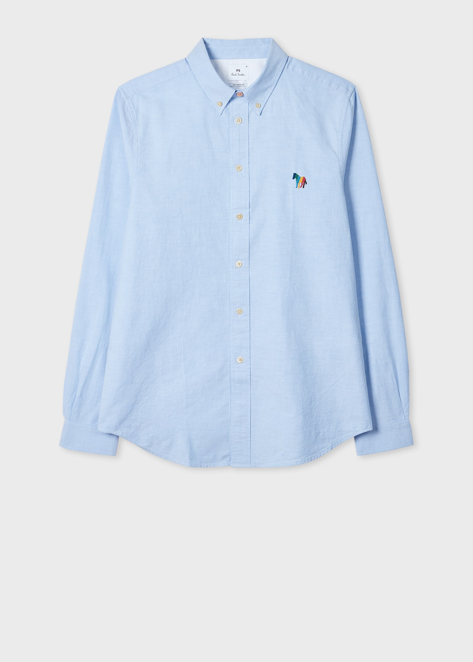Tシャツ・カットソー Paul Smith MENS S/C SLIM FIT SHIRT (M1R 006L P00811 47) Men's Sky Blue Organic Cotton 'Broad Stripe Zebra' Shirt