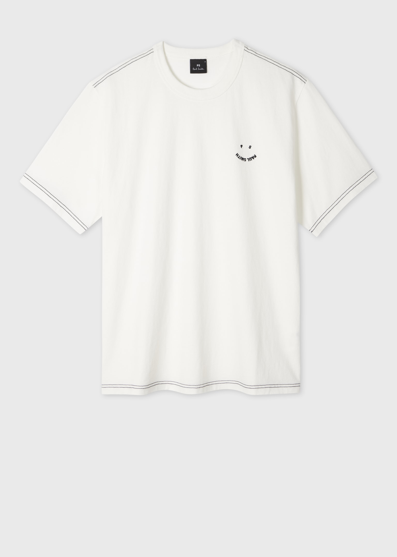 Men's Ecru Pigment Dyed 'Happy' T-Shirt