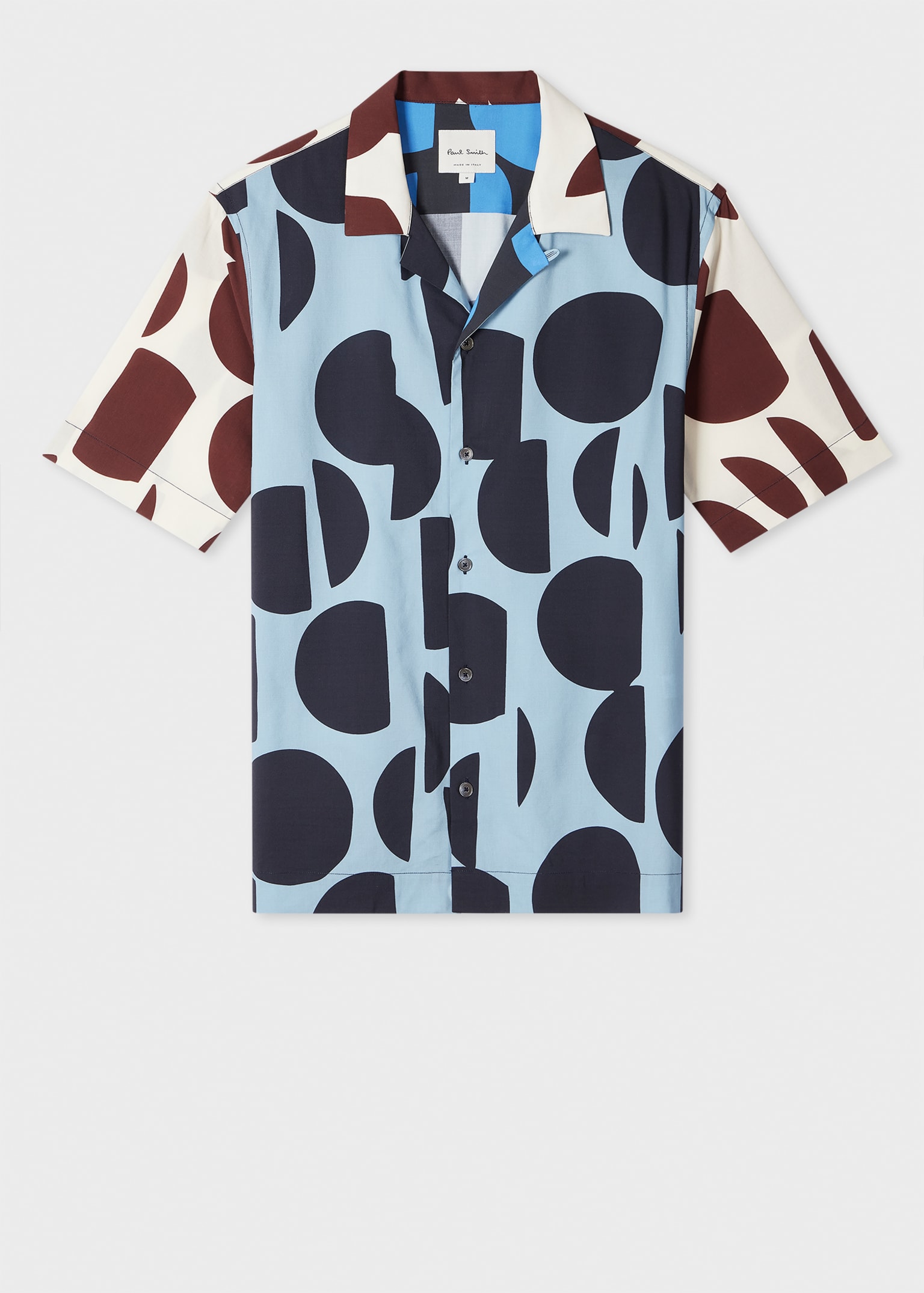 Men's Blue 'Cut-Up Dots' Print Short-Sleeve Shirt