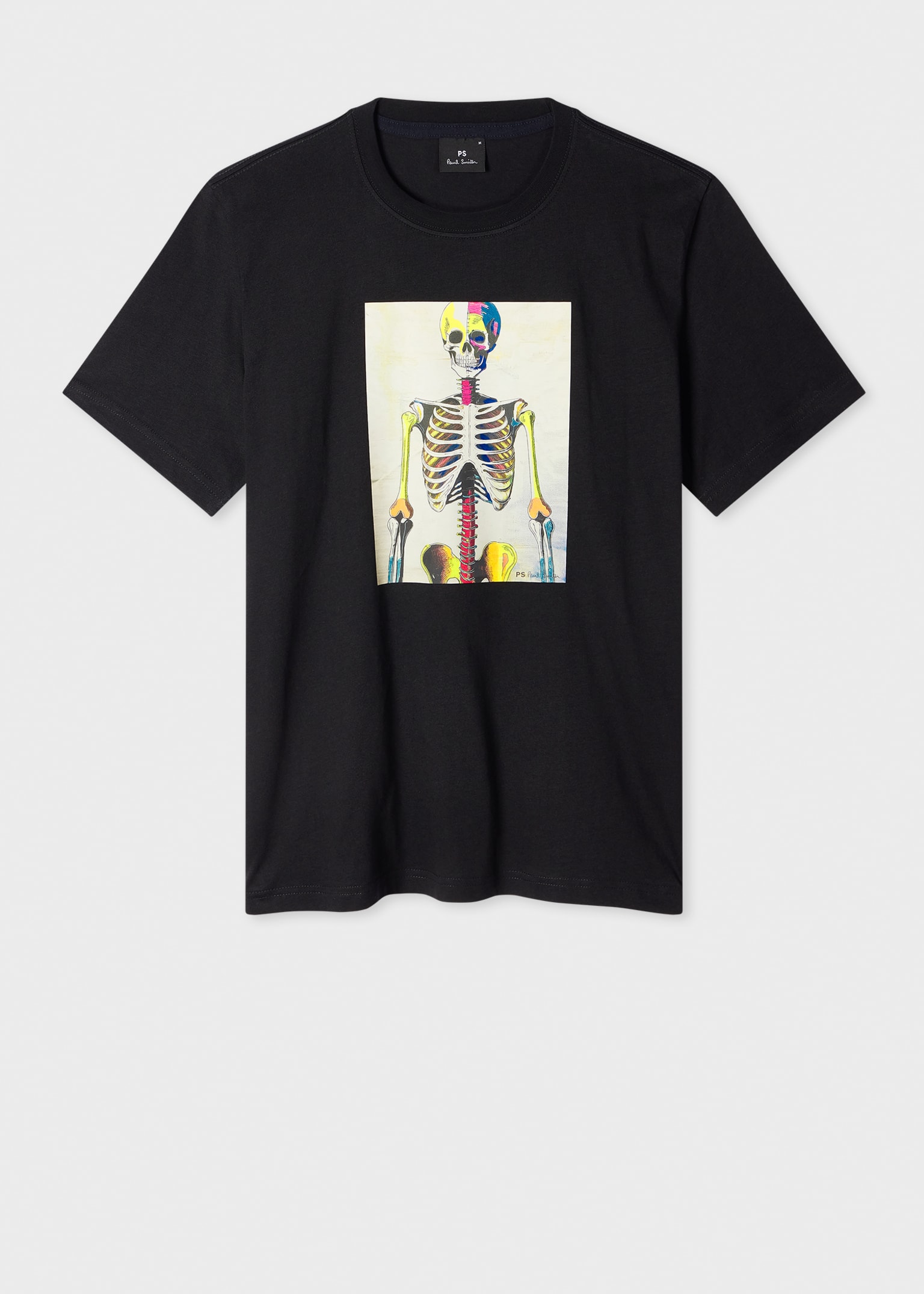 Tシャツ・カットソー PS PAUL SMITH Men T-shirt Black M2R220XMP4356 79 Men's Black 'Skeleton' Print T-Shirt