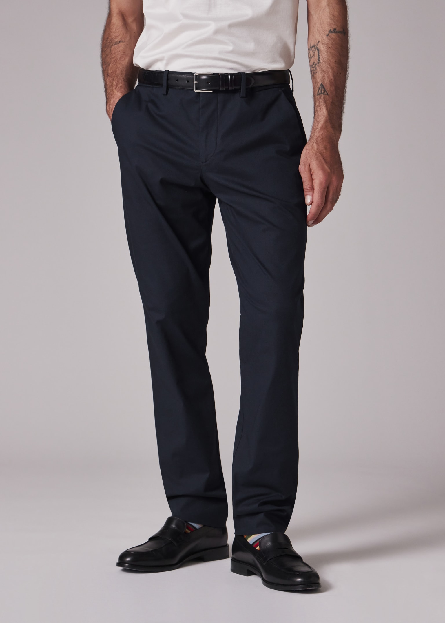 Lightweight Stretch Chinos Standard Fit - Navy