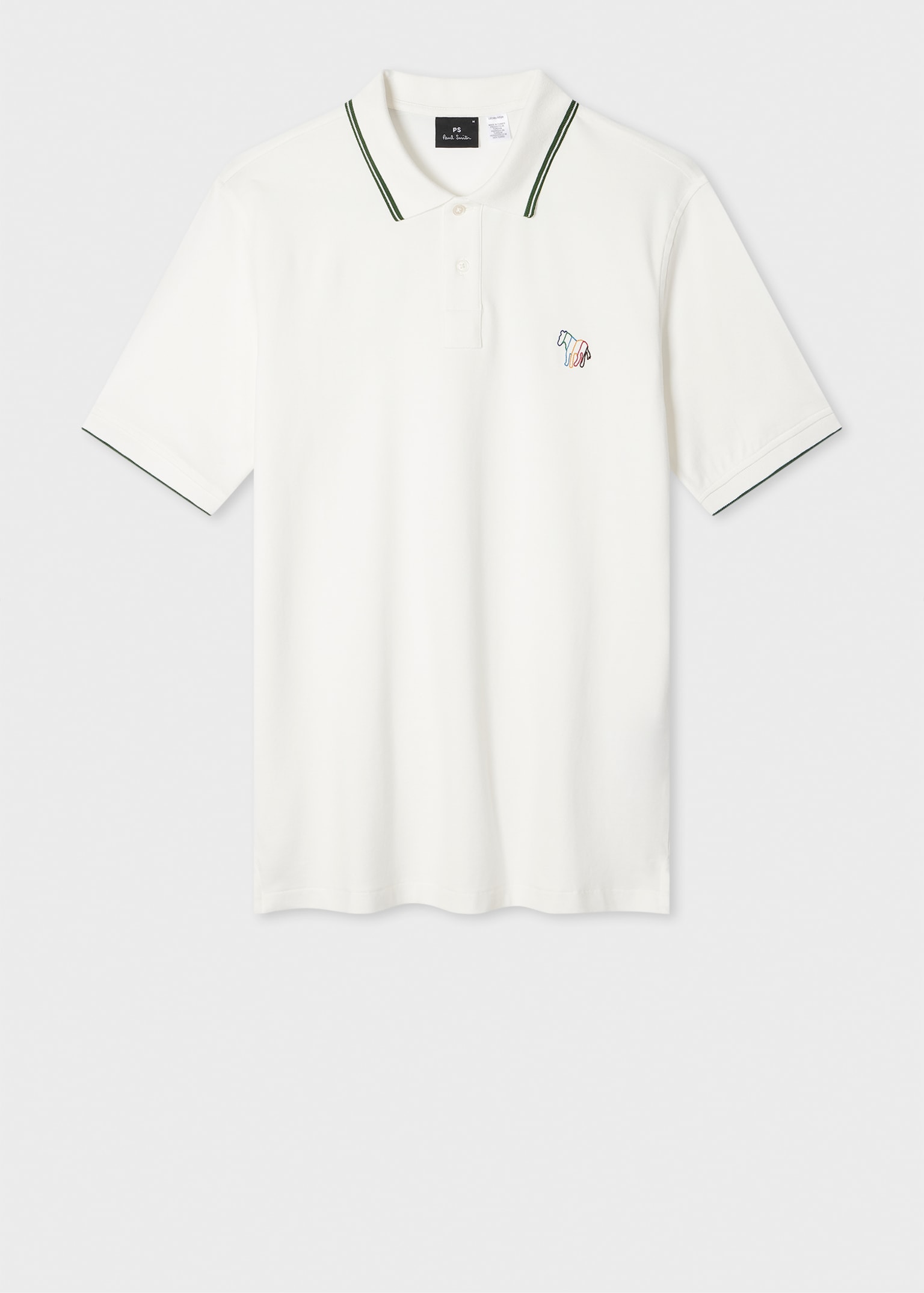 Men's White 'Broad Stripe Zebra' Polo Shirt