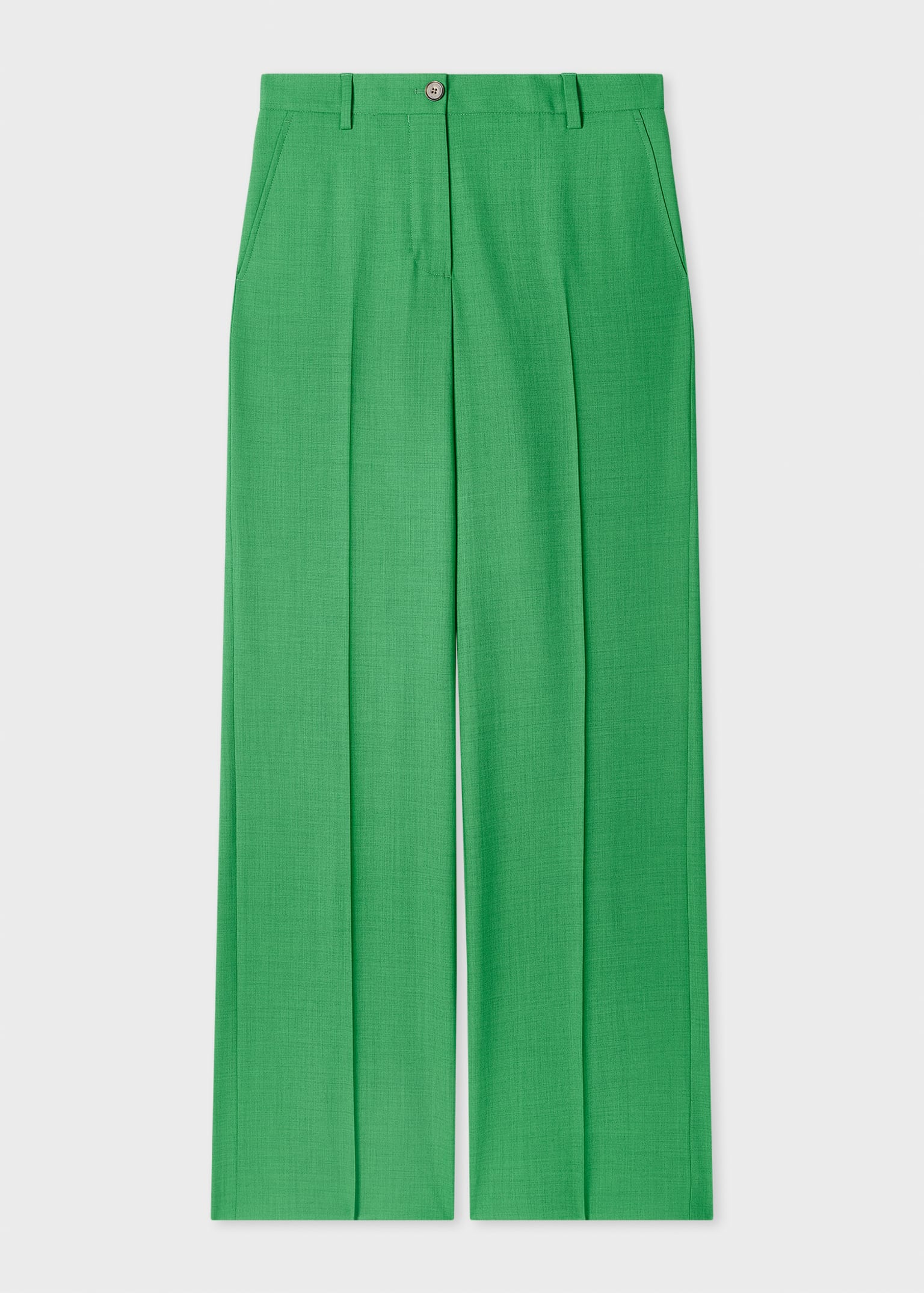 パンツ PAUL SMITH Woman Pants Green W1R347TP11079 32 Women's Green Wool-Blend Wide-Leg Trousers