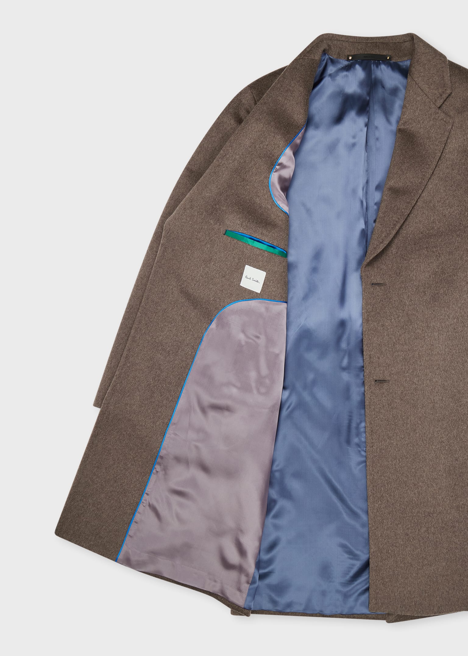 Men's Taupe Wool-Cashmere Overcoat