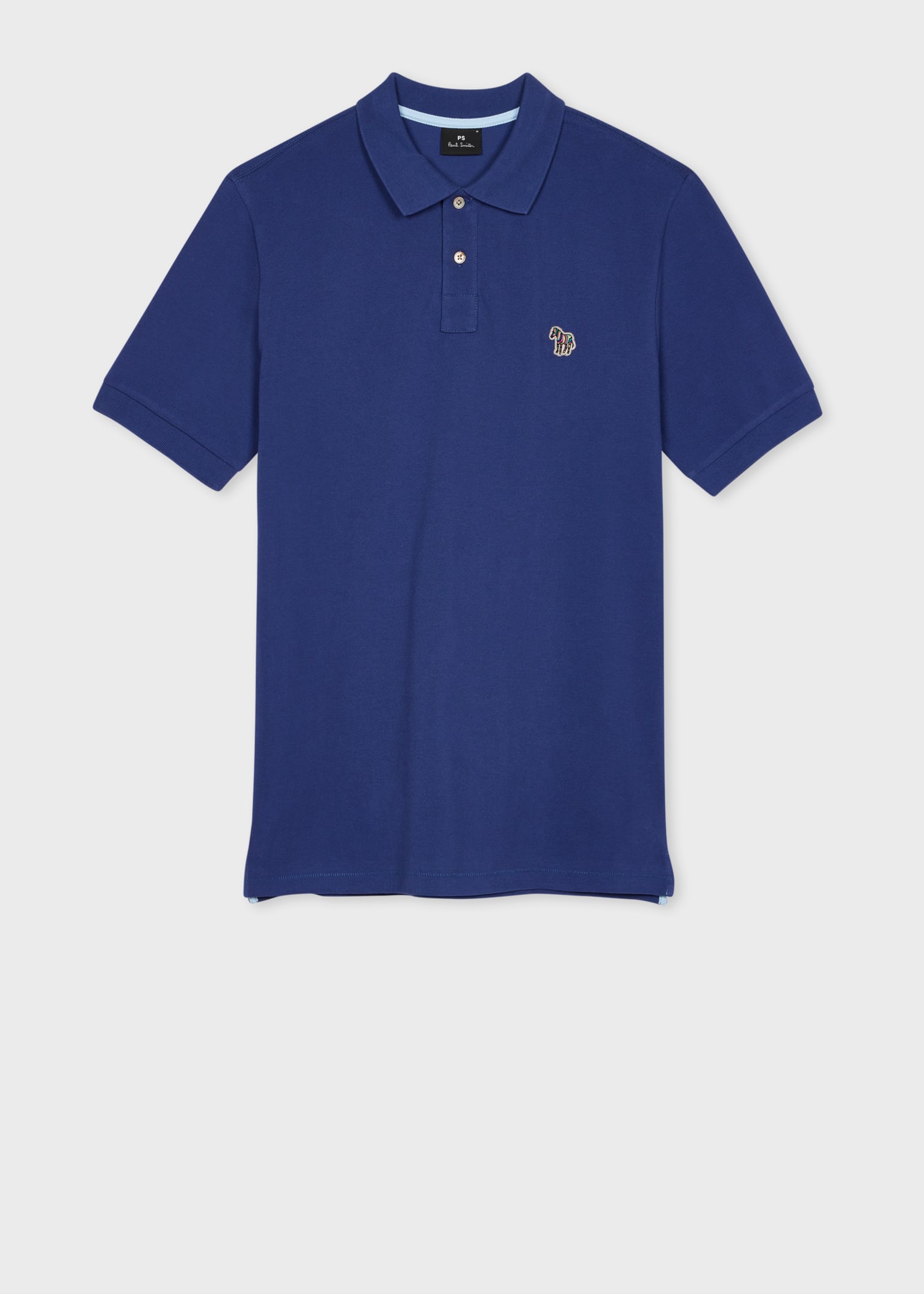 Men's Dark Royal Blue Organic Cotton Zebra Polo Shirt