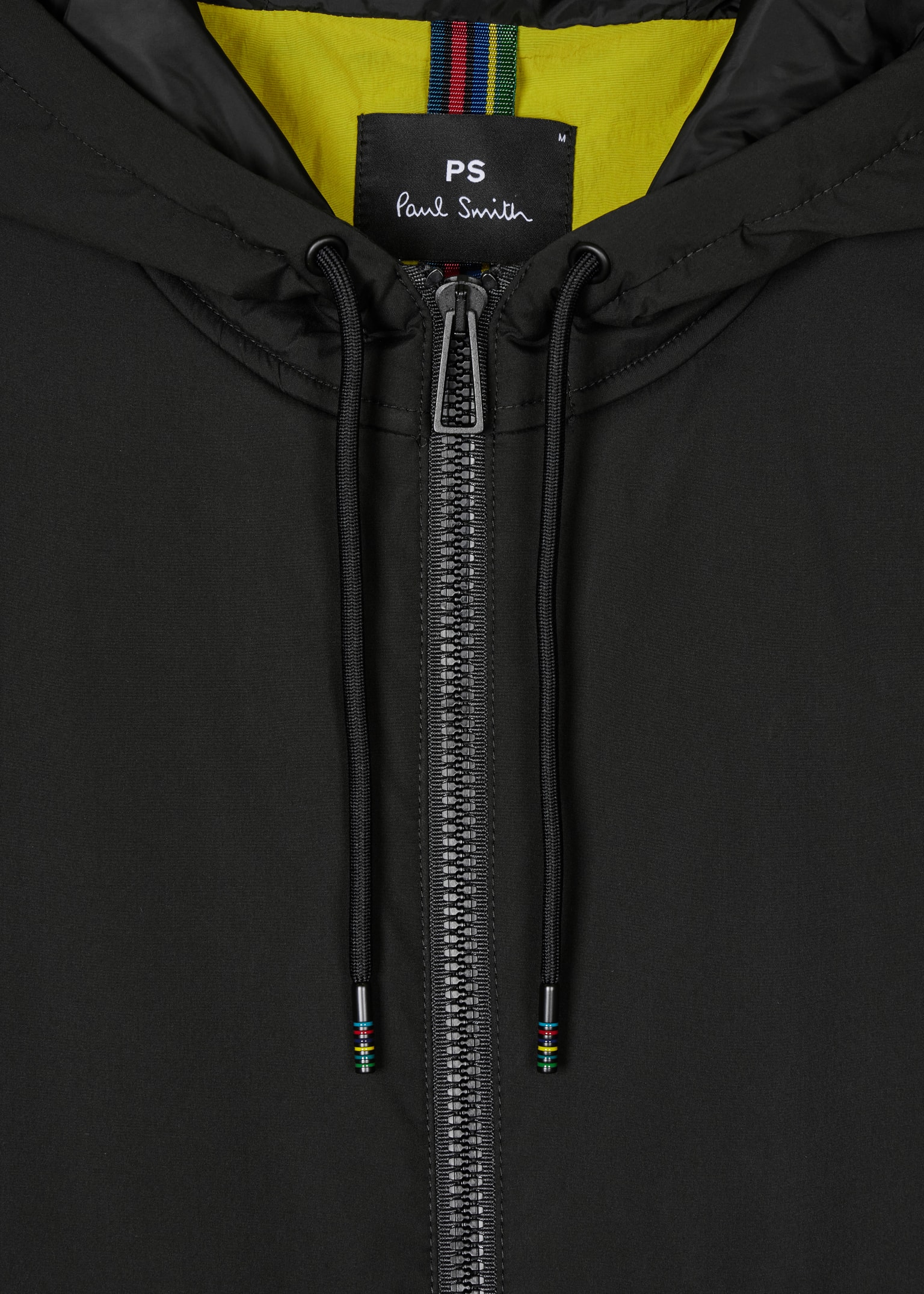 Men's Black Mixed Media Hooded Jacket