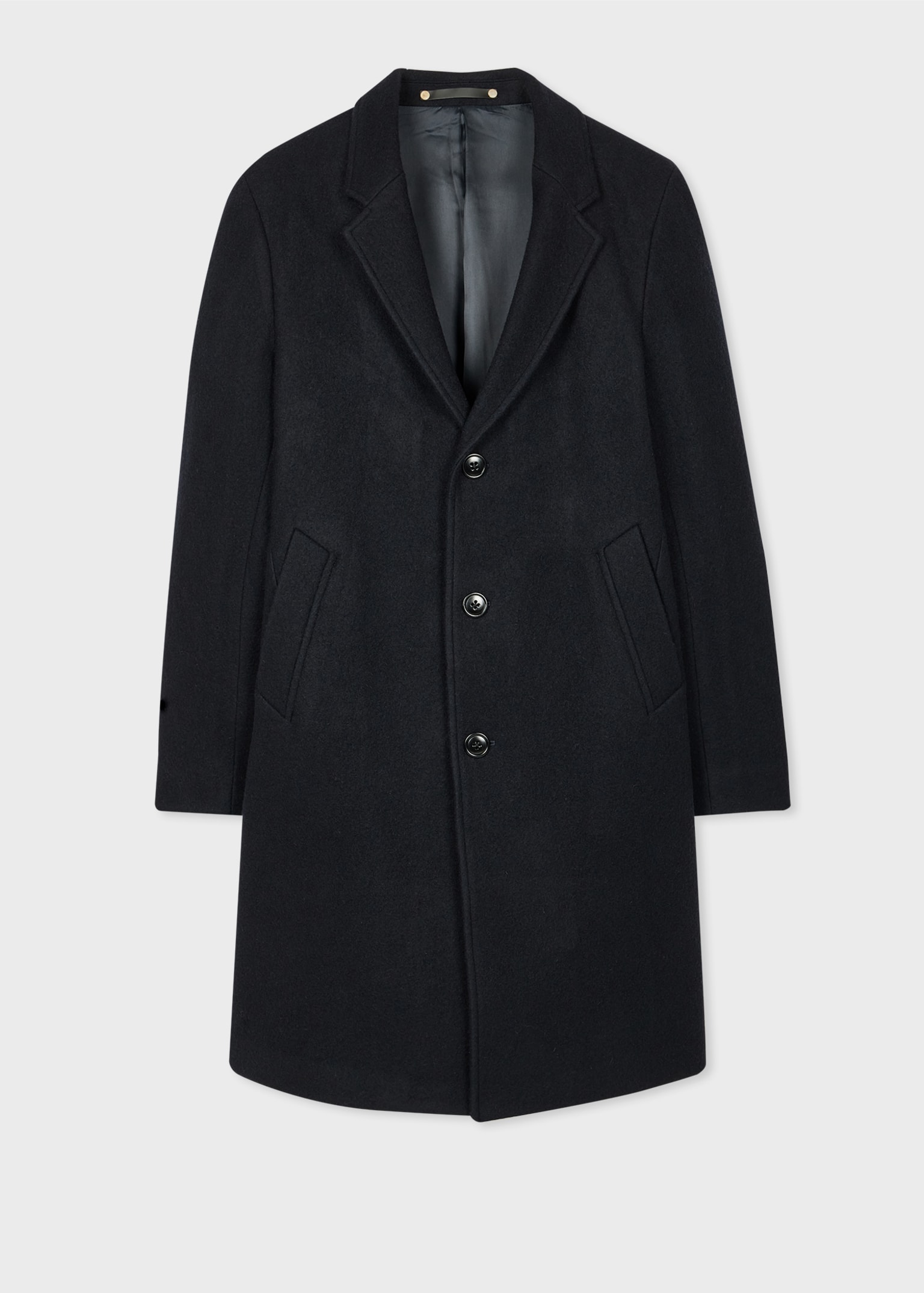 PS Paul Smith woolコート　46 Men's Dark Navy Recycled Wool-Blend Overcoat