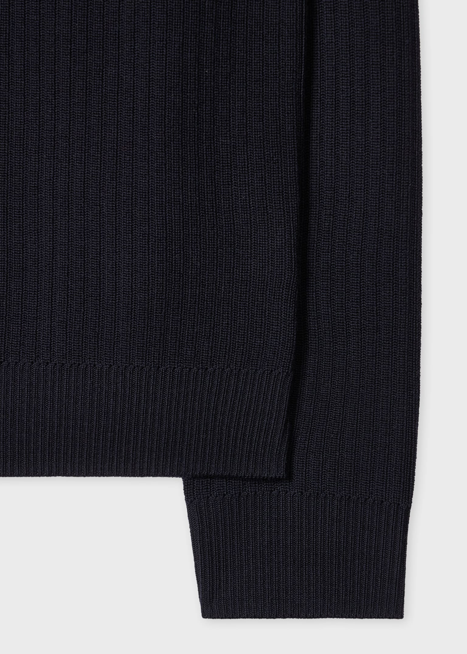 Men's Navy Washable Merino Wool 'Signature Stripe' Half Zip Sweater