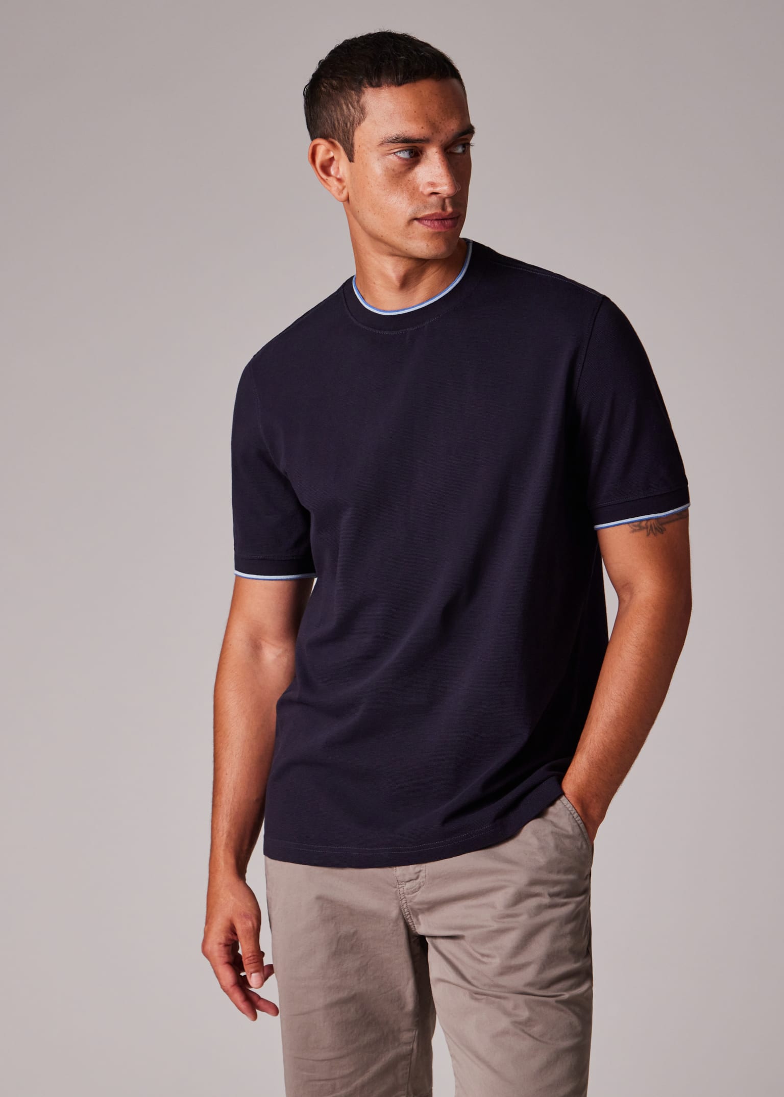 Tシャツ・カットソー Paul Smith MENS S/C REGULAR FIT SHIRT (M1R901U T02718 49) Black Regular-Fit Cotton Logo T-Shirt