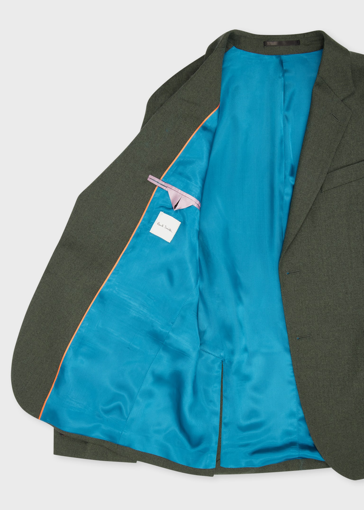 Men's Tailored-Fit Green Overdyed Wool-Cashmere Flannel Blazer