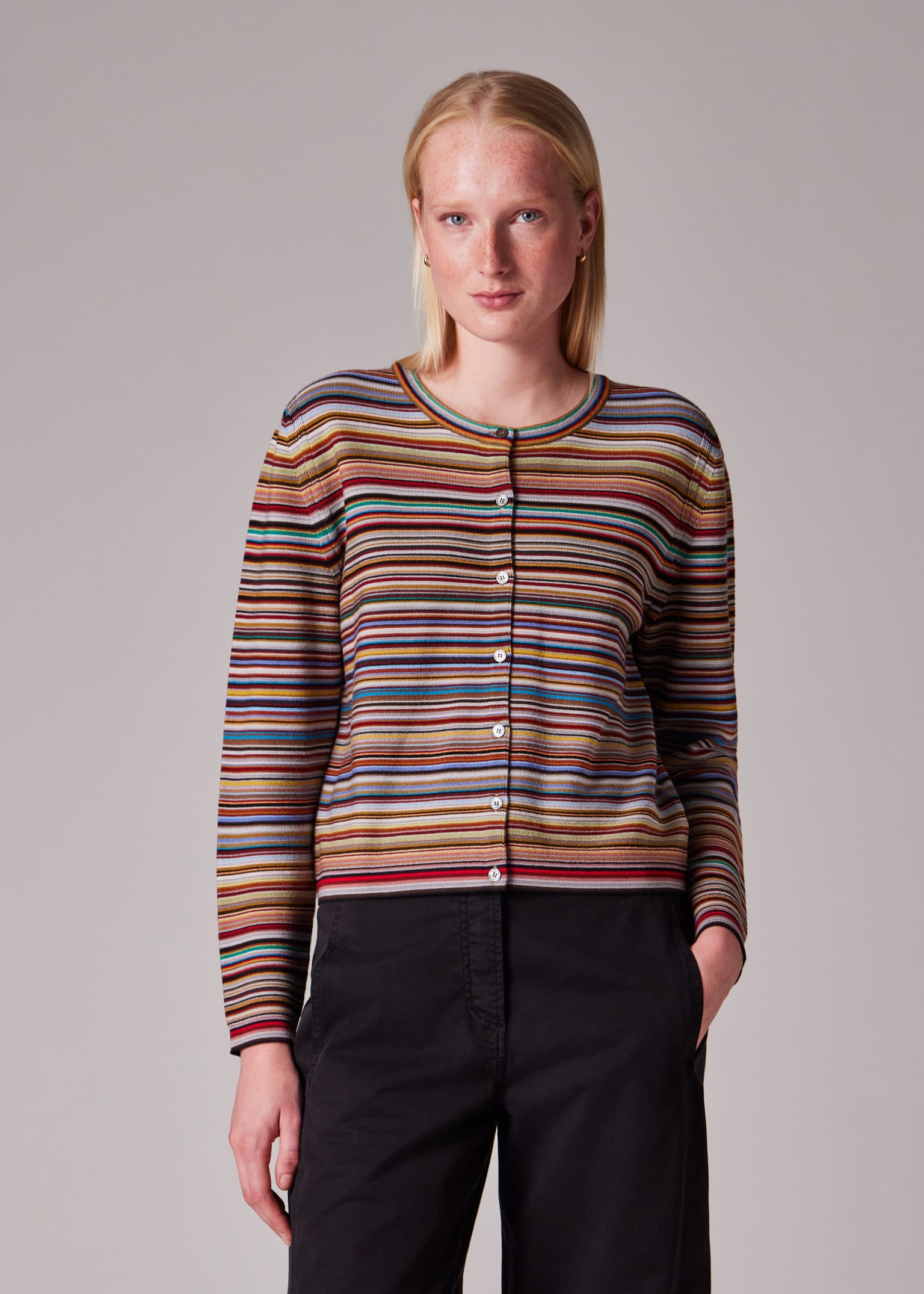 Women's 'Signature Stripe' Knitted Cardigan