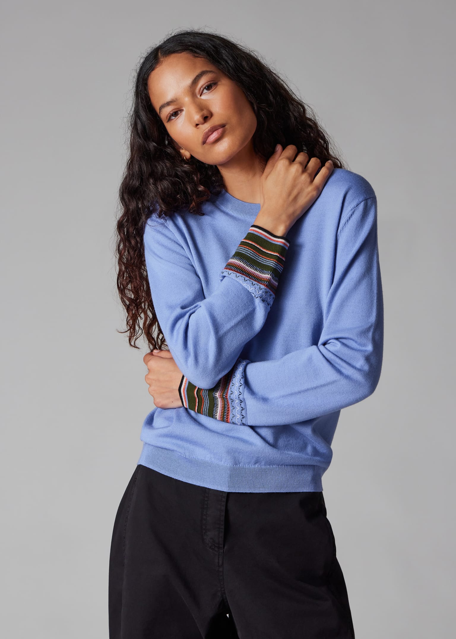 Montana Blu Blue Wool Women Sweater
