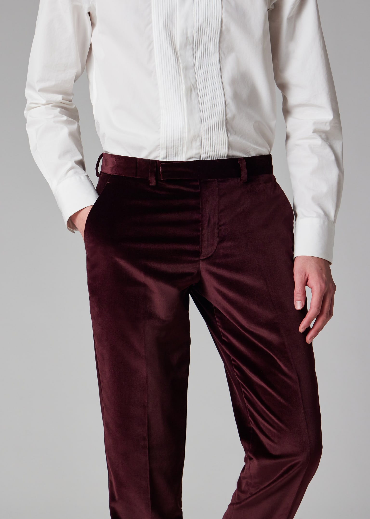 burgundy velvet dress pants Men Wine Velvet Pants - Formal Office Trouser