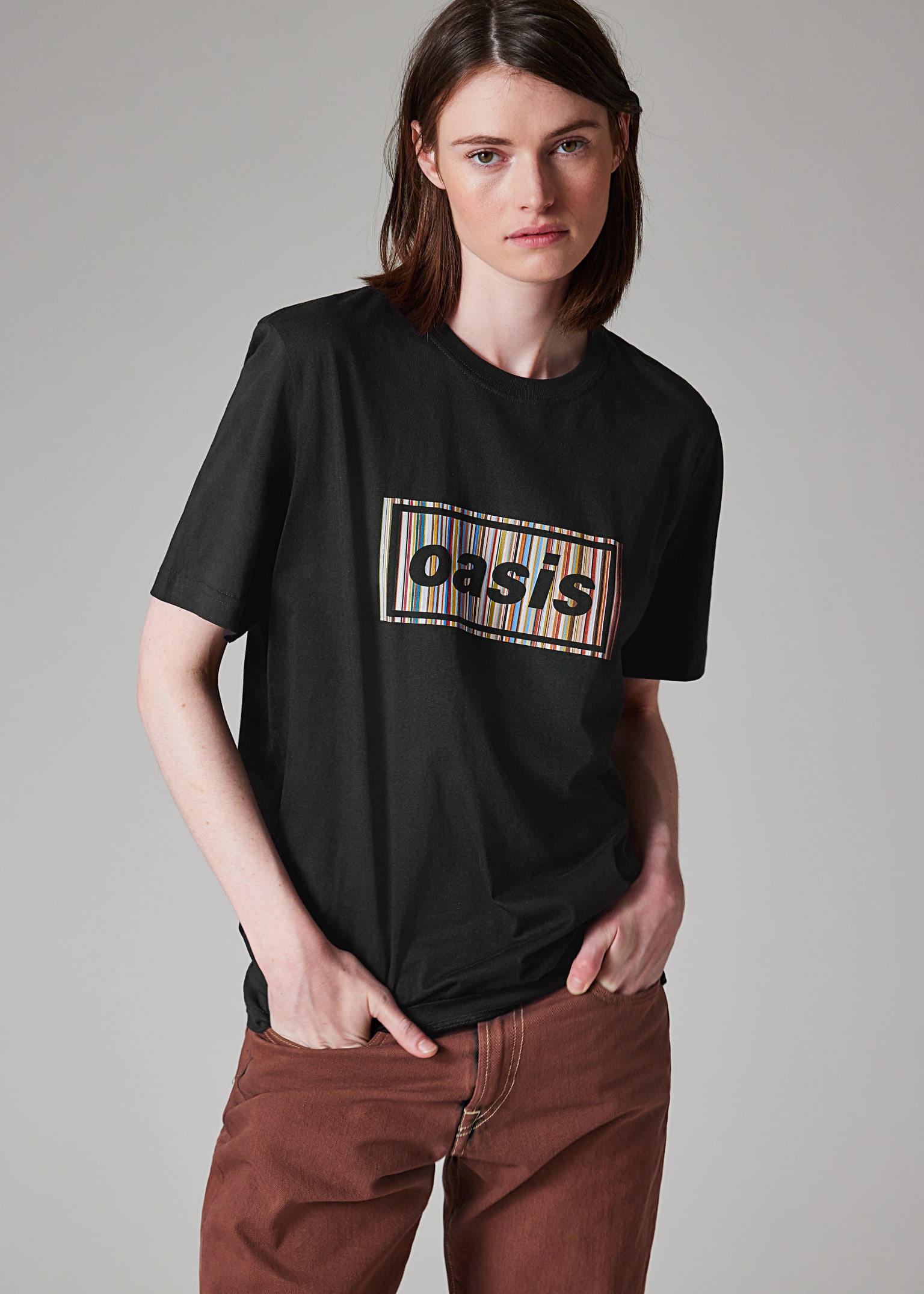 Paul Smith x Oasis - Black 'Signature Stripe' Logo T-Shirt