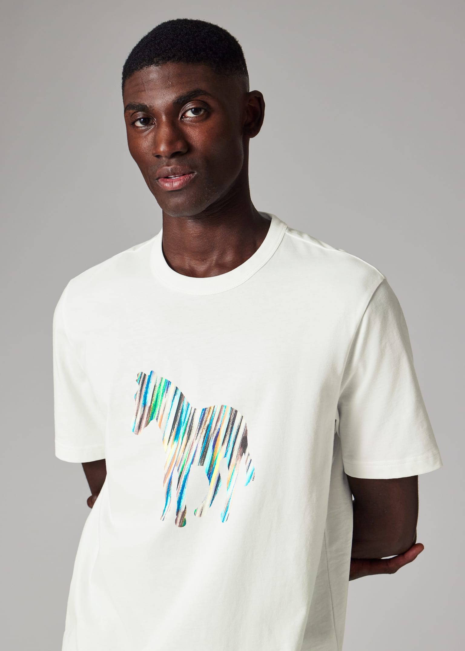 PS Paul Smith ZEBRA PUFF - T-shirt con stampa - white/bianco