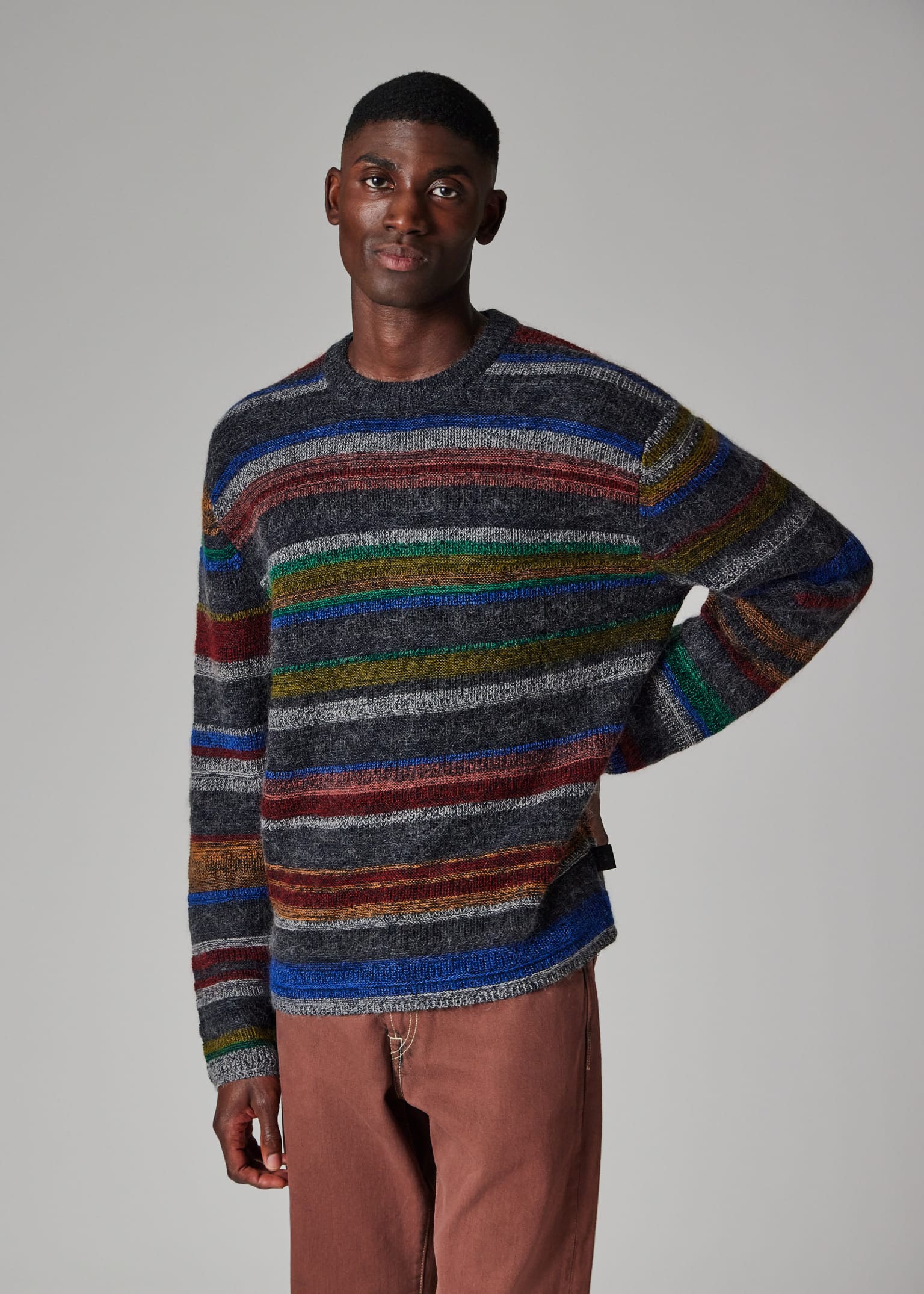 トップス Paul Smith Border Mohair Knit PS by Paul Smith Blue Ombre Stripe Mohair Sweater PS by Paul Smith