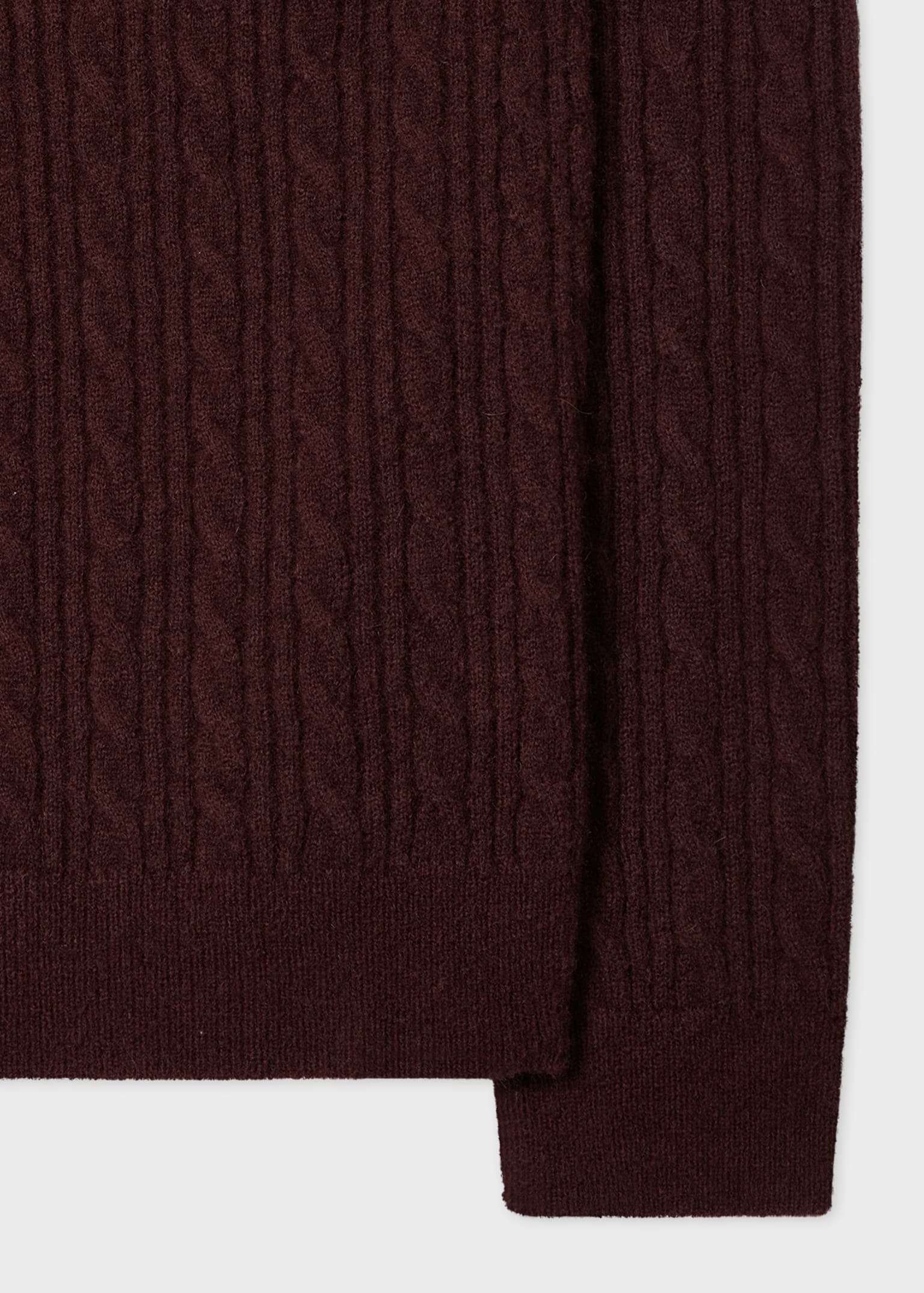 Men's Dark Purple Alpaca-Blend Cable Knit Sweater