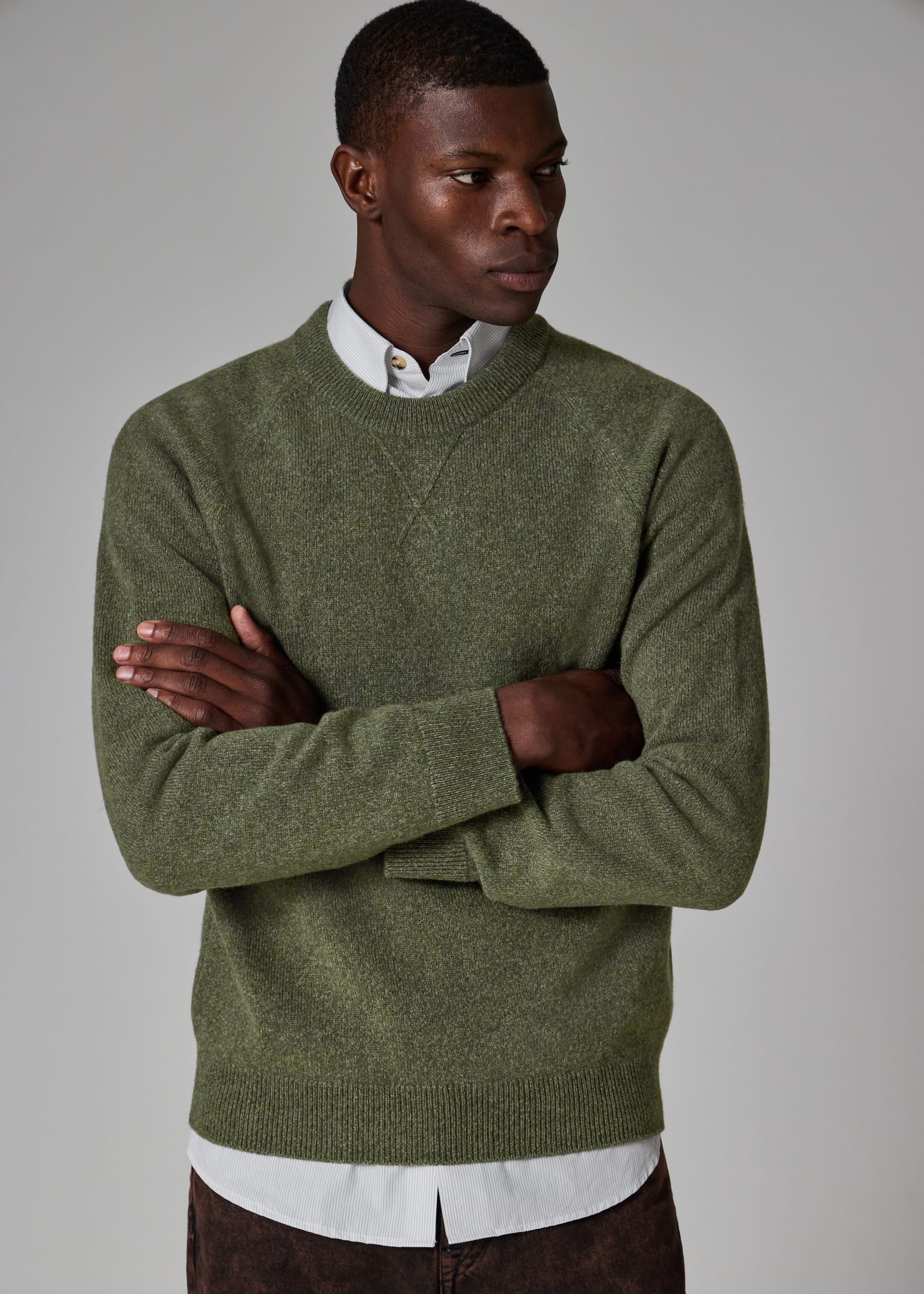 Men's Green Merino Wool Sweater