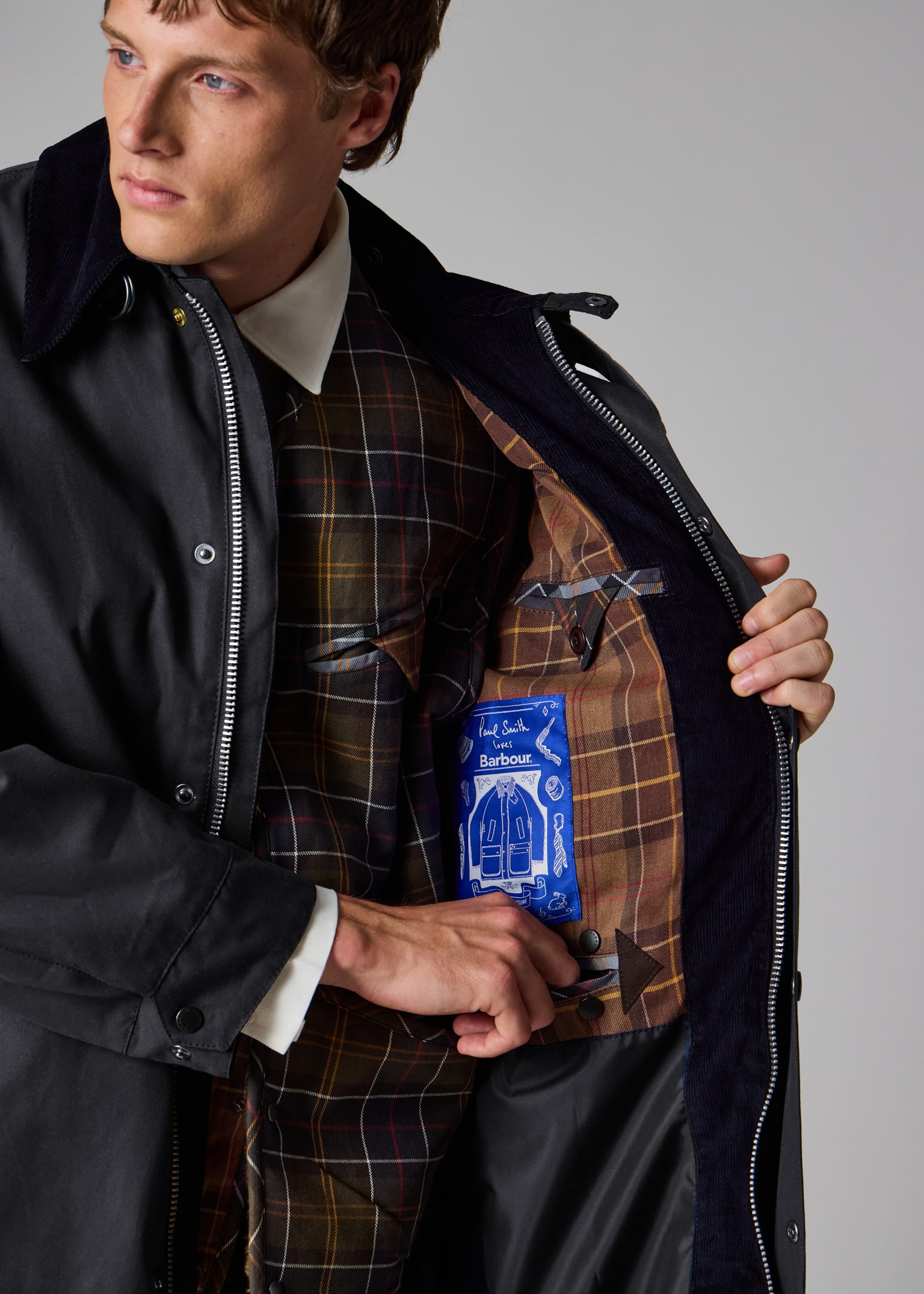 Paul Smith loves Barbour - Navy Beeston Wax Jacket