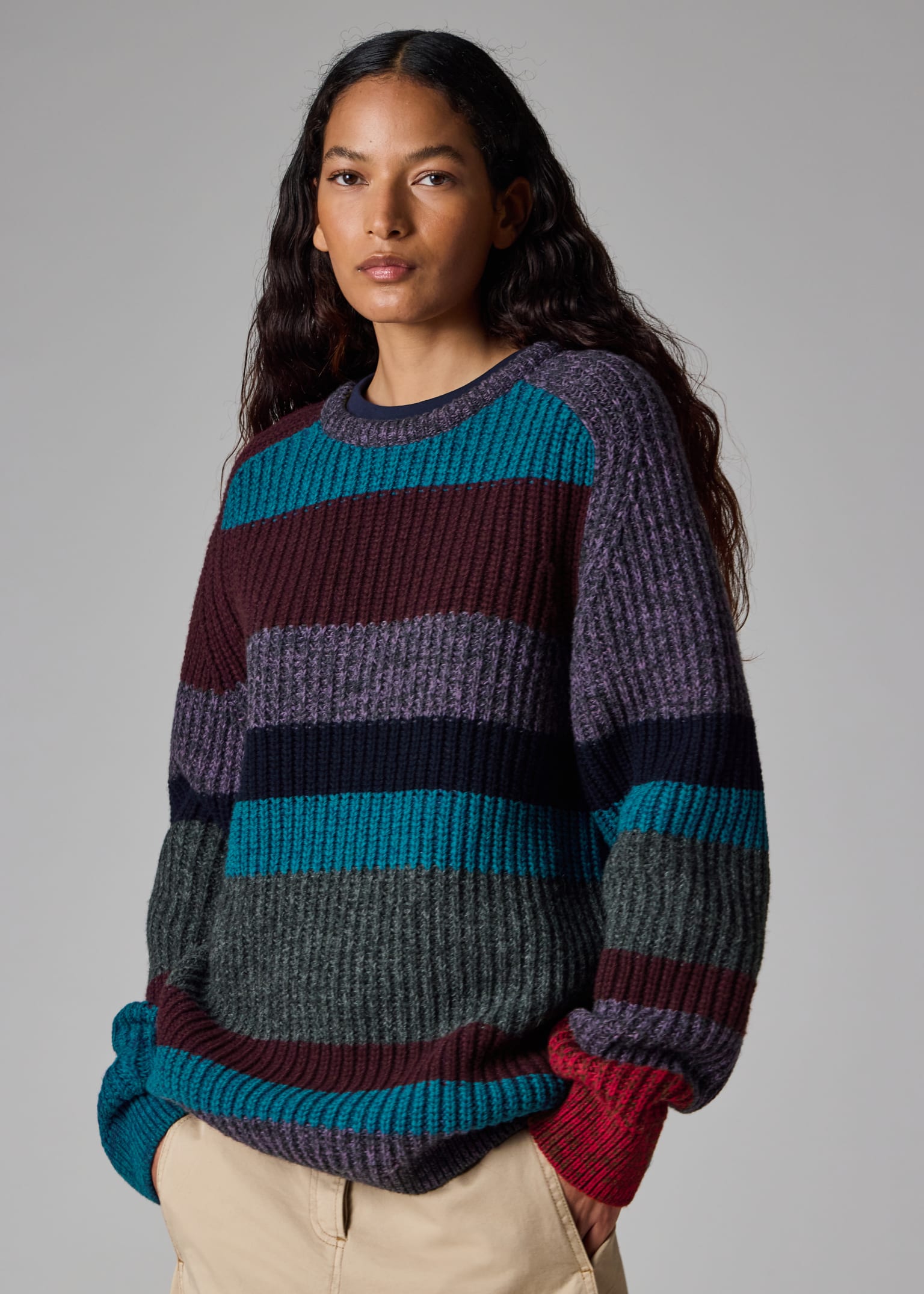 Paul Smith loves Barbour - Multi Stripe Crew Neck Sweater