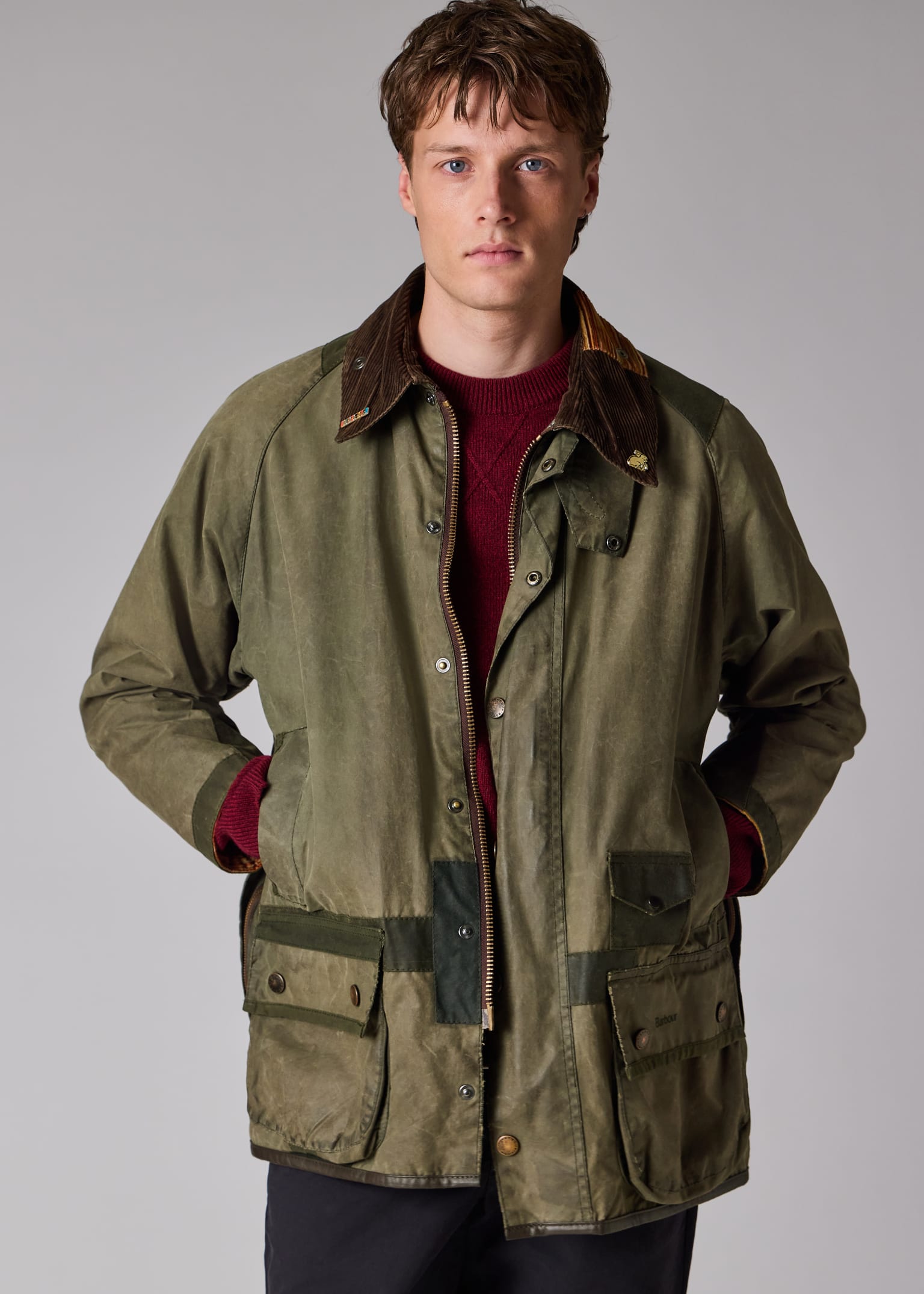 Paul Smith loves Barbour - Re-Loved Green Waxed Jacket
