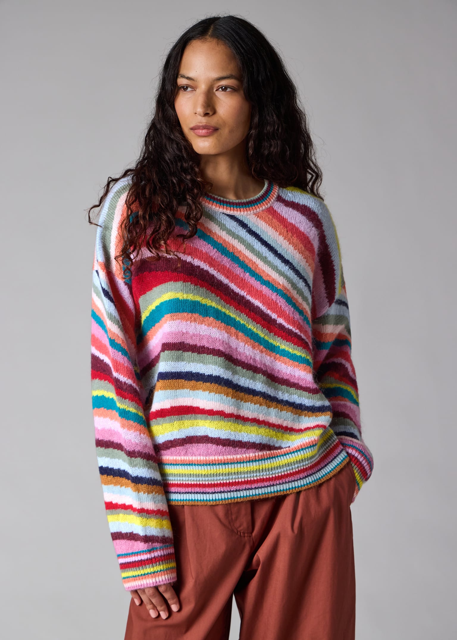 Women's 'Swirl' Wool-Mohair Knitted Sweater