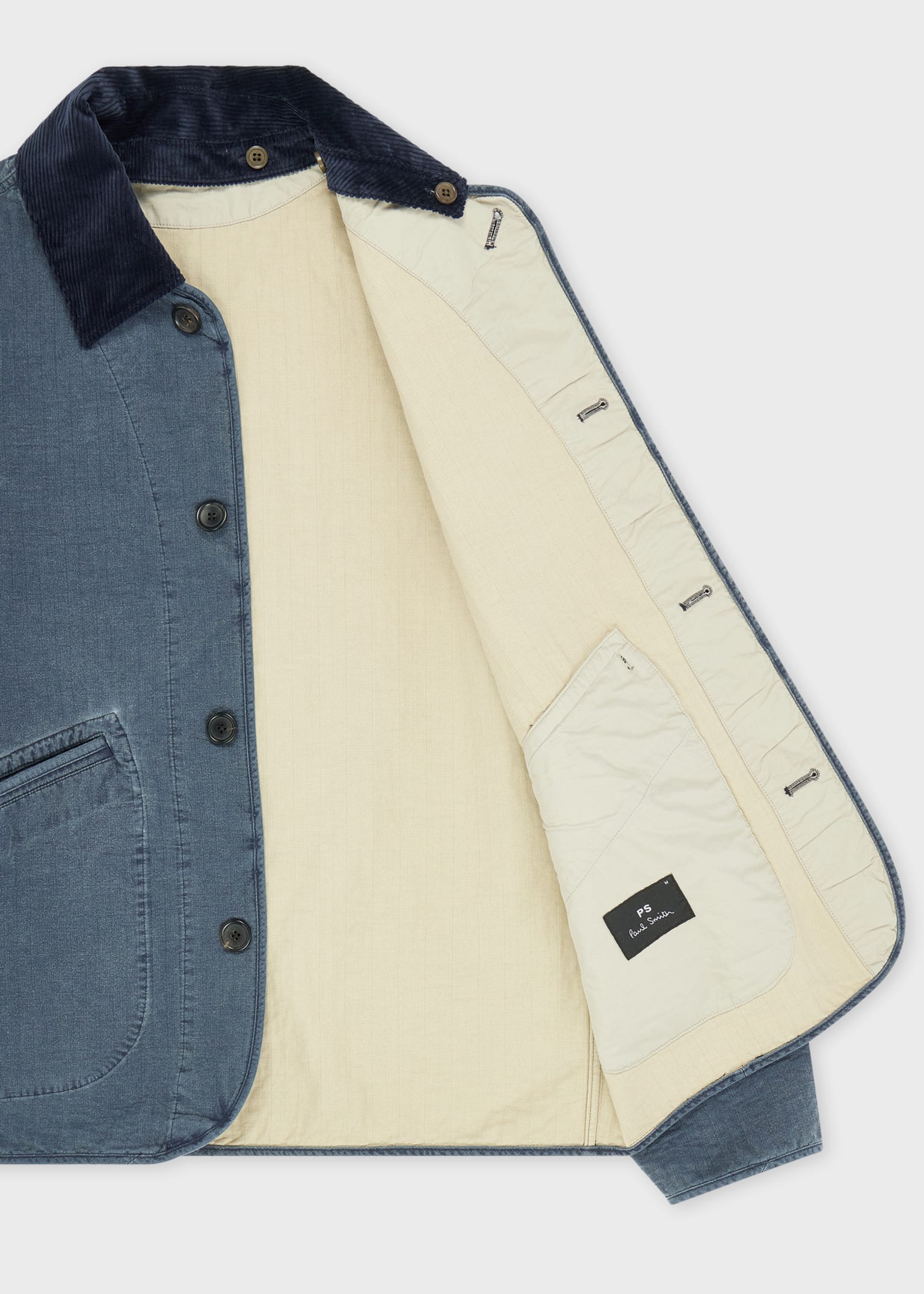 Men's Washed Indigo Self-Quilted Cotton Jacket