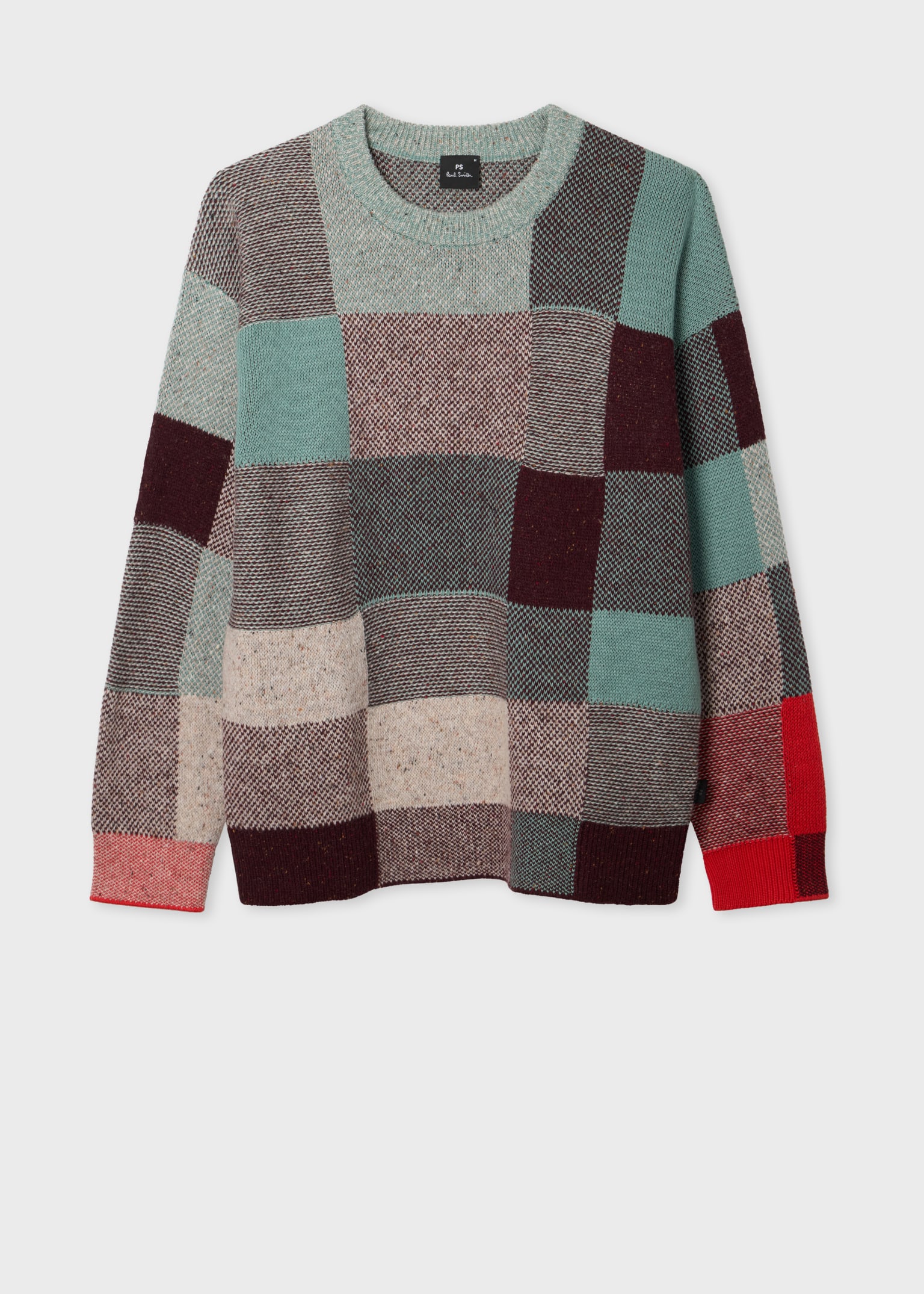 Men's Multicolour Patchwork Cotton & Wool-Blend Sweater